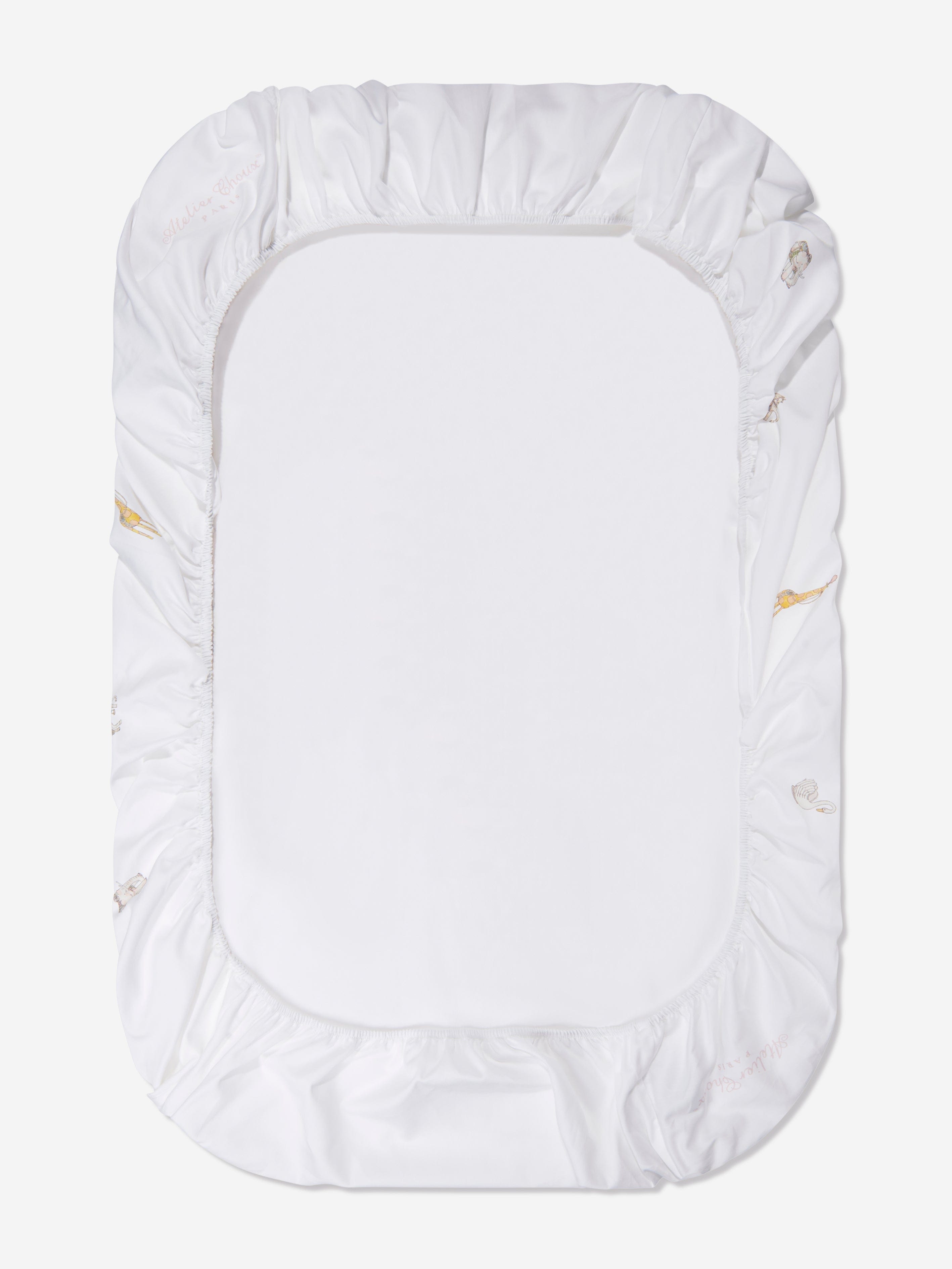 Atelier Choux Baby Girls Carousel Fitted Crib Sheet - Pink 140cm (55