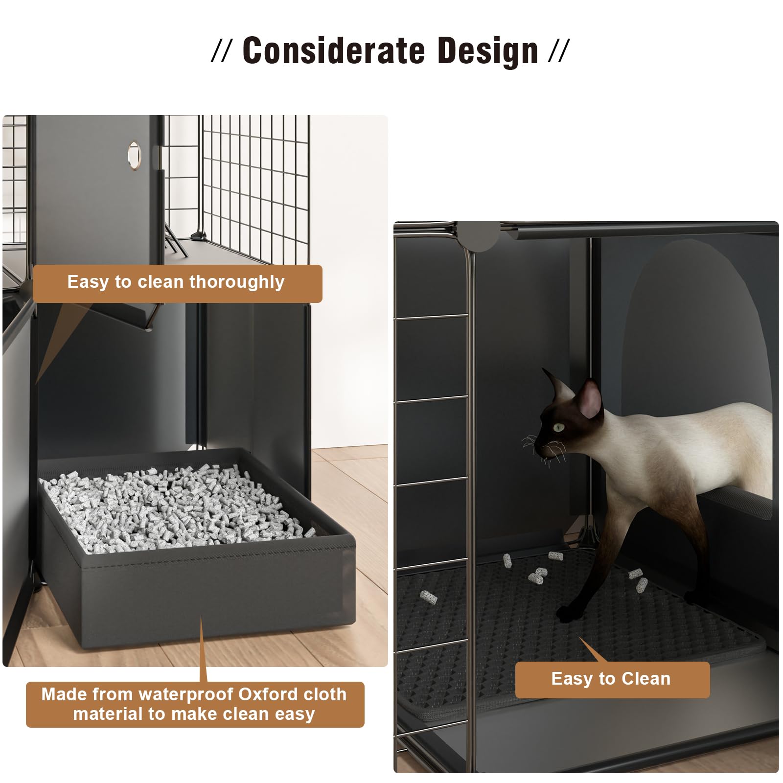 3-Tier Large Cat Enclosure Indoor & Outdoor Playpen with Detachable Litter Box - Metal Wire Kennel Cage for Kittens & Cats - Perfect for Playtime, Training & Safe Outdoor Adventures