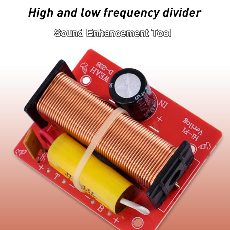 2-Way Speaker Crossover 100W - DriSentri 2-Pack Audio Crossover for Treble & Bass - Frequency Divider for Home Theater & Car Audio Systems