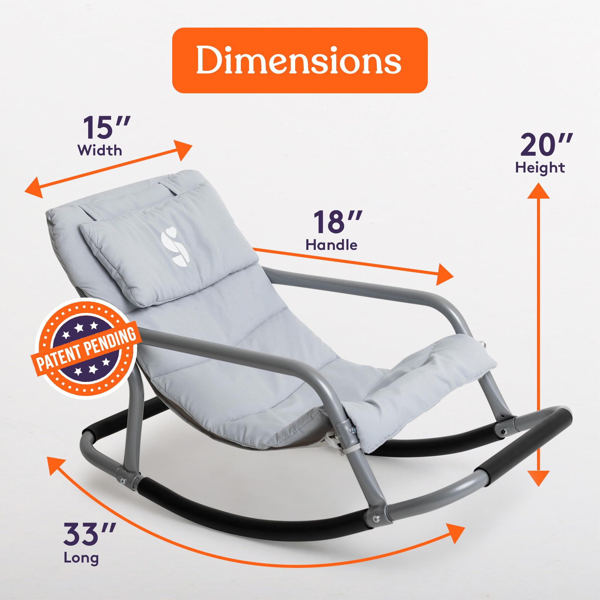 **Sensory Rocking Chair for Kids - Soft Fabric Comfortable Rocker Chair with Stability - Versatile Floor Chair for Playroom, Bedroom, Nursery (Ages 3+) - Grey - Perfect for Relaxation, Reading & Sensory Play**
