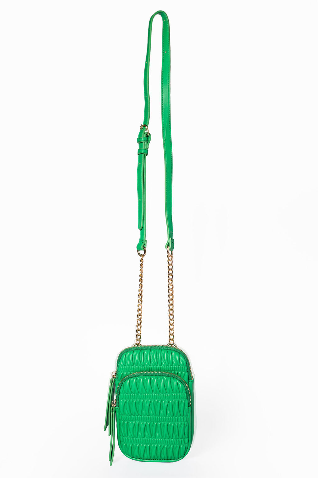 Stylish Green Ruched Crossbody Purse for Women - Fashionable Small Shoulder Bag with Adjustable Strap - Perfect for Daily Use, Shopping & Travel