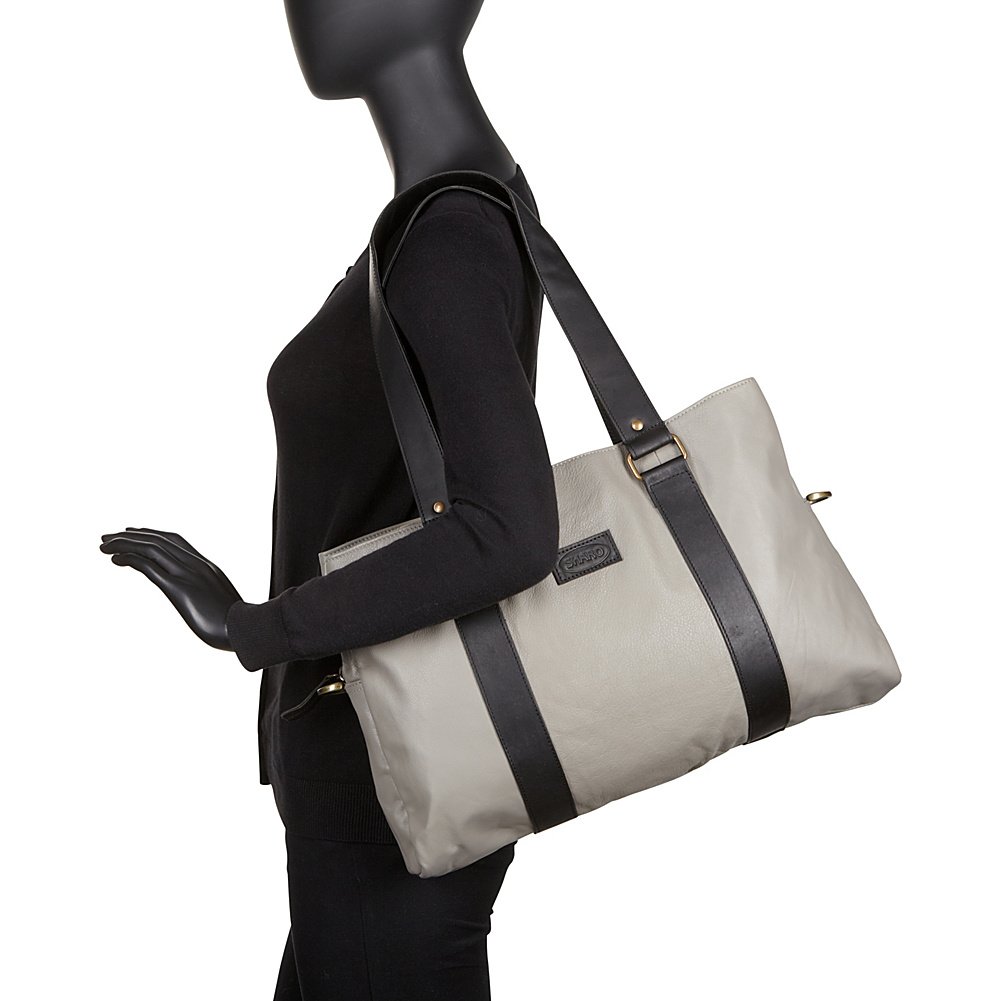 Sharo S-600 Genuine Leather Laptop Tote Bag with Adjustable Shoulder Strap - Premium Work Bag for Women & Men, Perfect for Office, Business Travel and Daily Commute
