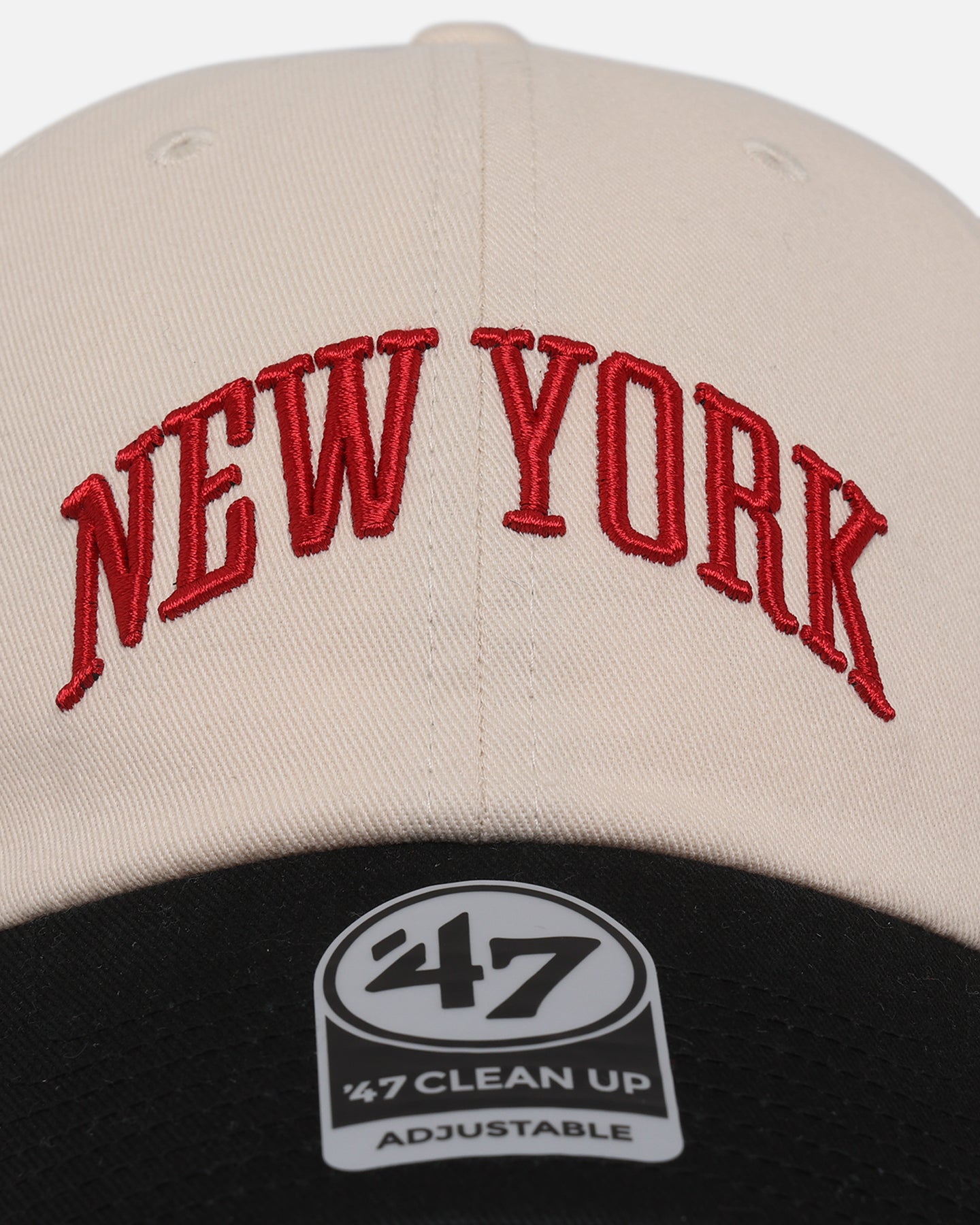New York Yankees 'City of NY Script' 47 Clean Up Strapback Cap - Natural/Black - Adjustable Snapback Hat for Baseball Fans & Streetwear Fashion