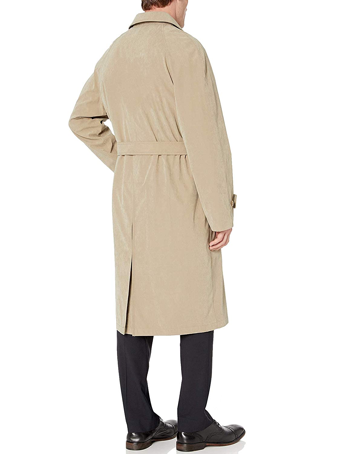 Adam Baker Men's Single Breasted Full Length Trench Coat - Waterproof All-Weather Raincoat for Business, Travel & Outdoor Activities