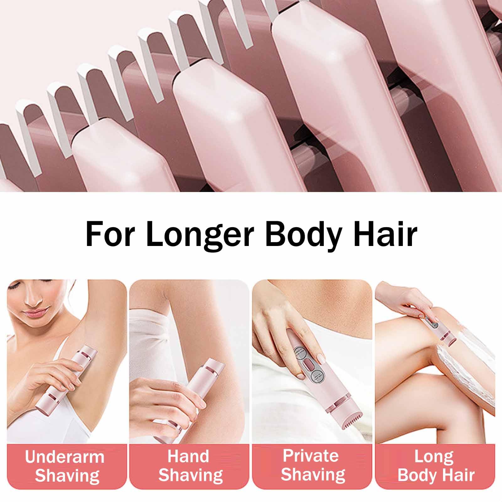 Favorabler-D Women's Electric Razor - 2-in-1 Rechargeable & Waterproof IPX7 Lady Shaver for Smooth Legs, Underarms & Bikini Area - Full Body Hair Removal for Travel, Gym & Everyday Use (Pink)
