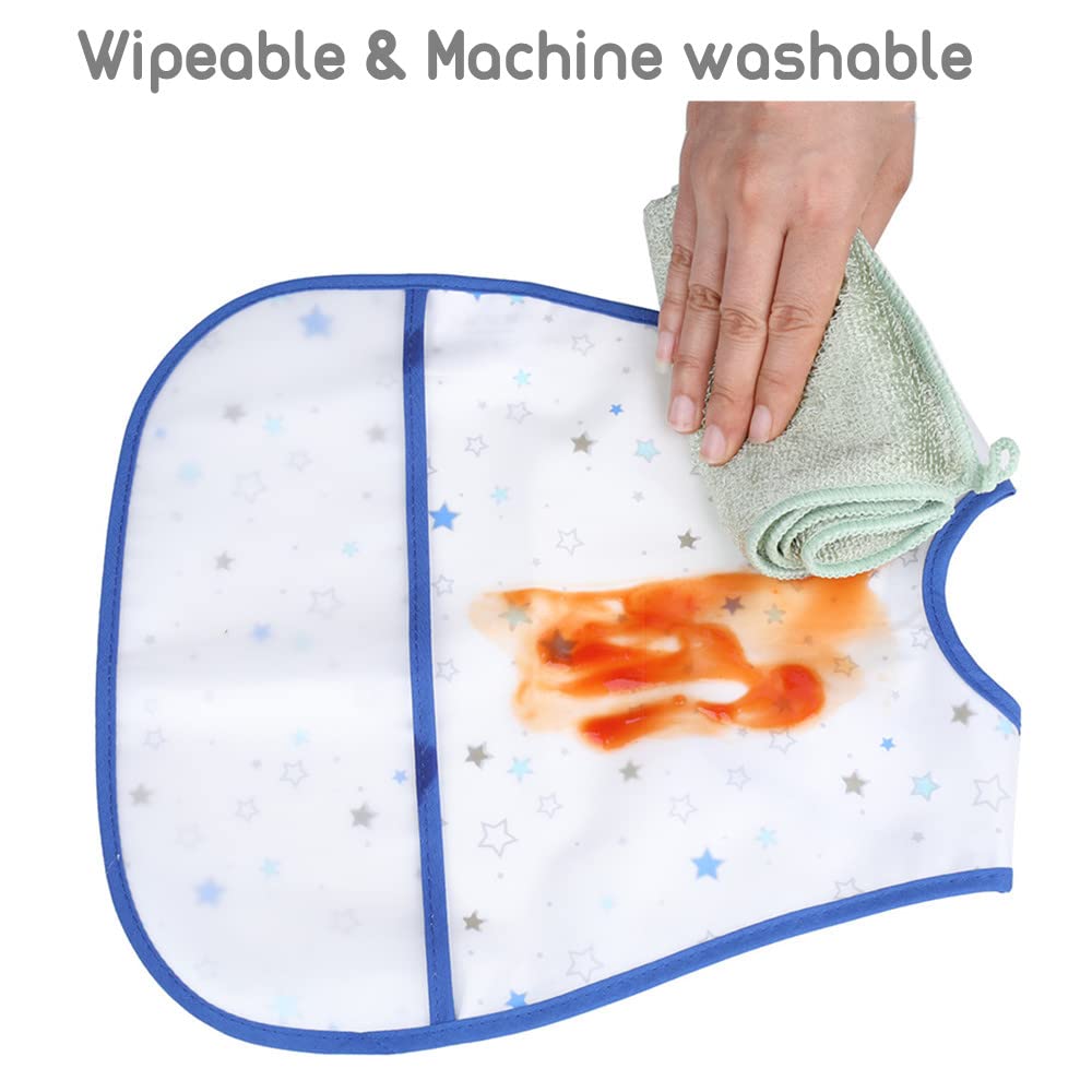 Waterproof Baby Bibs for Toddlers 6-36 Months - Soft Washable Feeding Bib with Pocket for Boys & Girls - Perfect for Mealtime, Daycare, and Travel