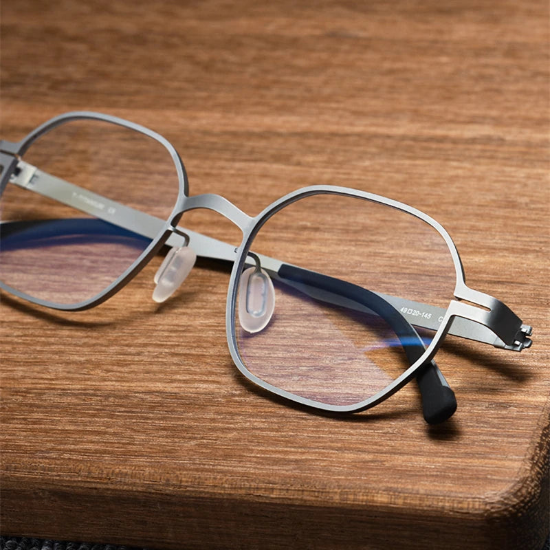 Stylish Unisex Black Titanium Full Rim Polygon Oval Eyeglasses S993 - Perfect for Reading, Work & Fashion Accessories