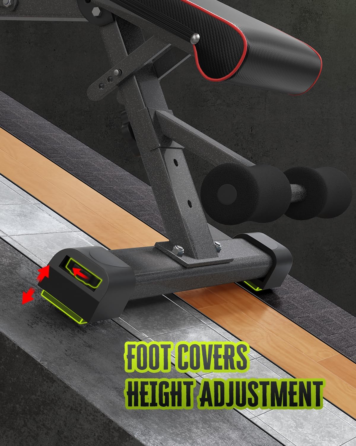Adjustable Weight Bench for Home Gym - 880LBS Capacity Folding Workout Bench with Bench Press Rod & Extended Head - Perfect for Incline/Decline 90 Degree Exercises, Strength Training & Full Body Workouts - Ideal for Small Spaces & Home Fitness Enthusiasts
