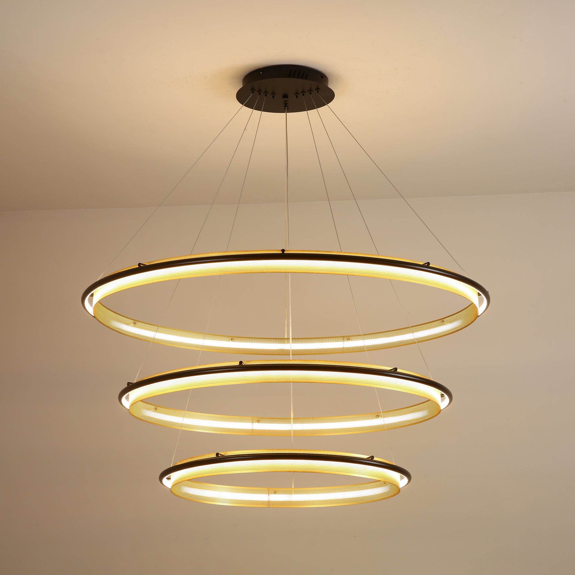 Modern Acrylic LED Round Chandelier - Energy Efficient Crystal Ceiling Light Fixture for Dining Room, Bedroom & Living Room Decor