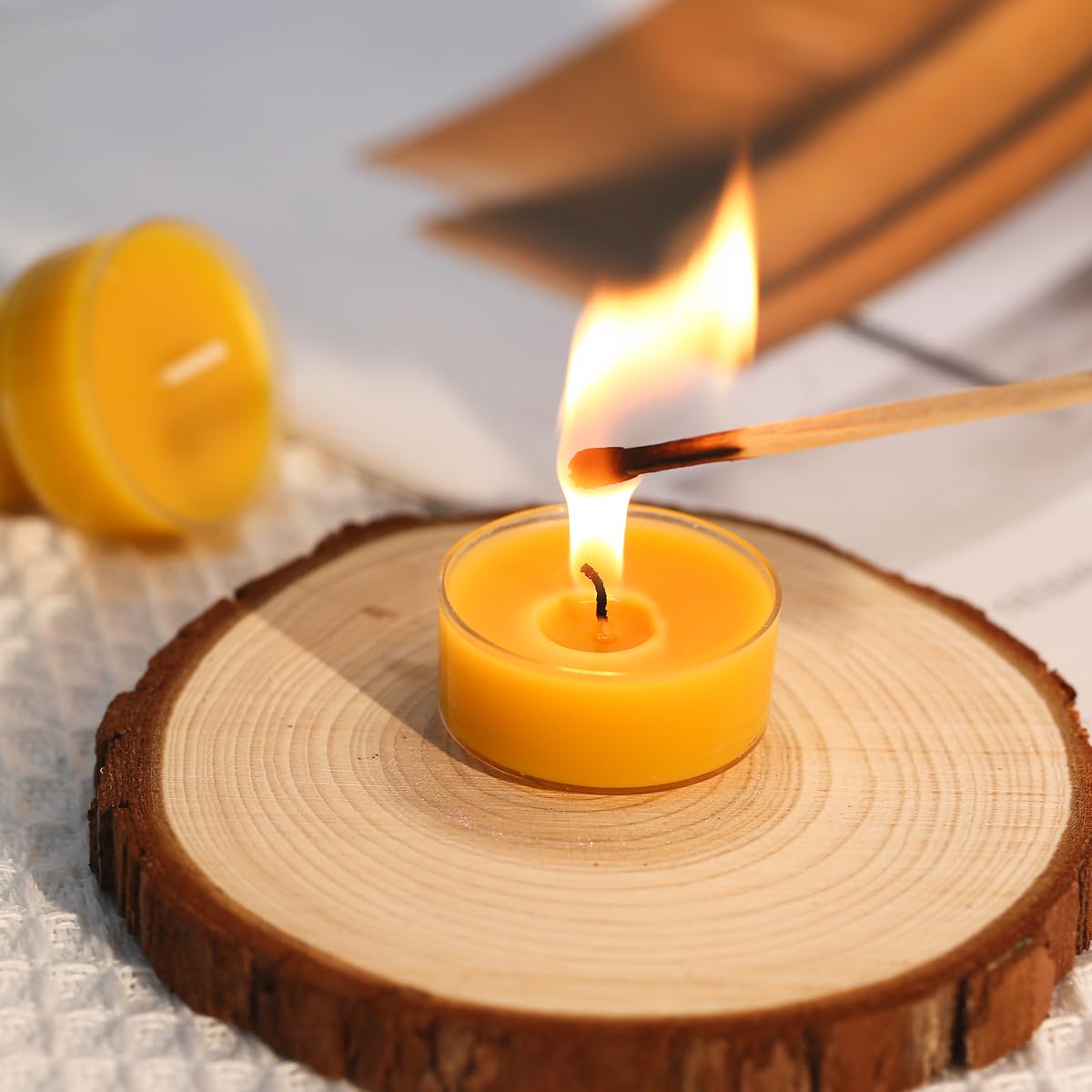 36 Pack Pure Beeswax Tealight Candles - 4 Hour Burn Time, Clean & Even Burning, Smokeless for Relaxation & Air Purification - Perfect for Meditation, Spa, Aromatherapy & Home Decor