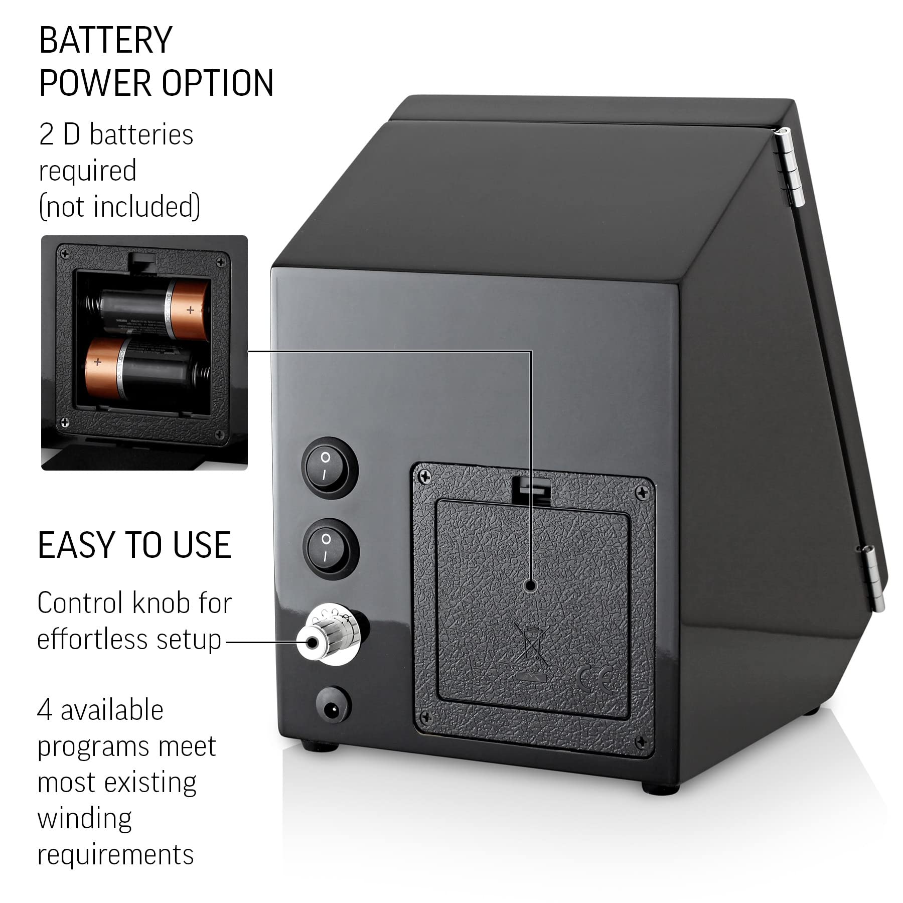 Premium Double Watch Winder for Automatic Watches - 2 Storage Slots with Quiet Motor & Battery/USB Power Options | Perfect for Watch Collectors & Travel Enthusiasts