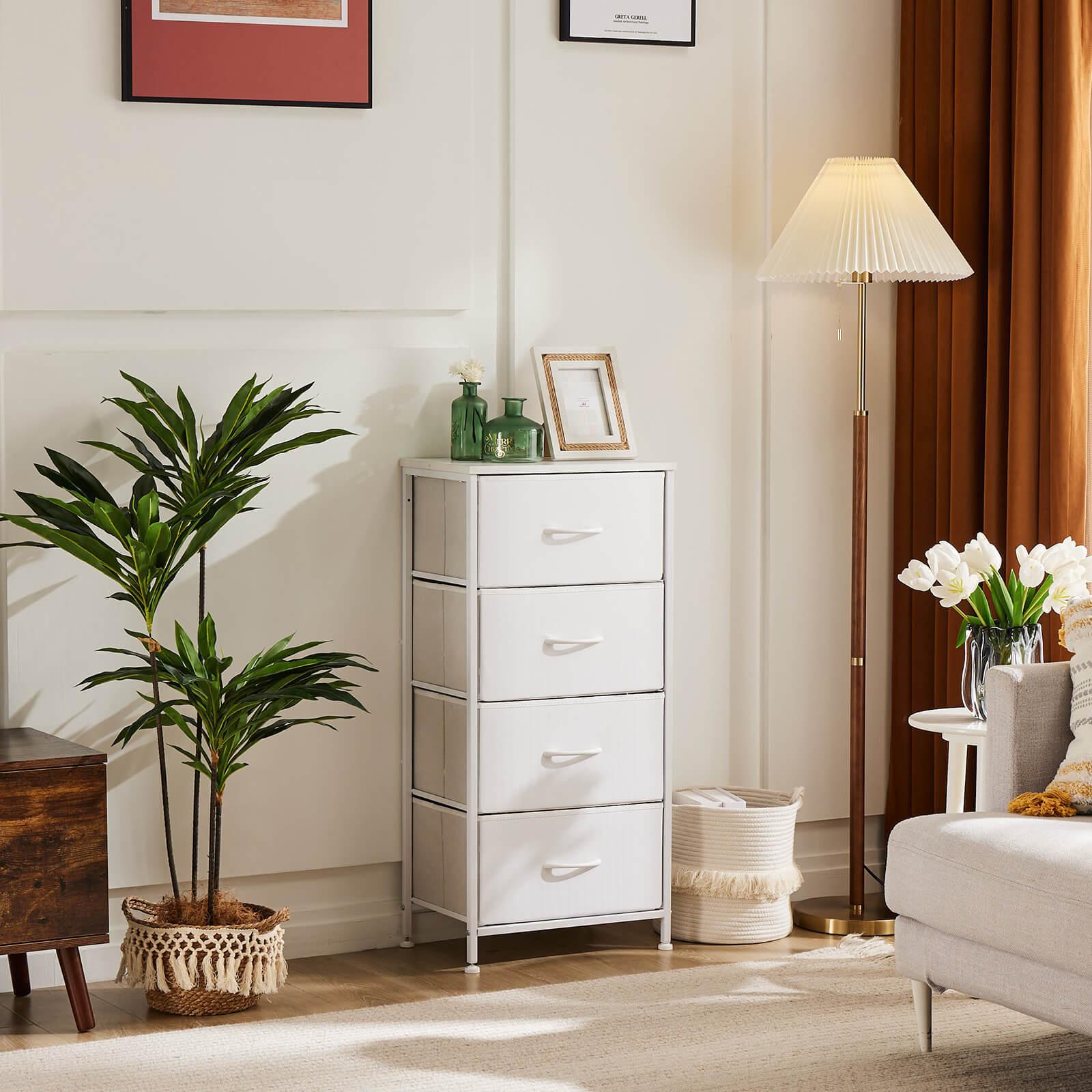 Modern 5-Drawer Dresser with Metal Frame & Wood Top - Sturdy Storage for Bedroom, Living Room, or Office Organization
