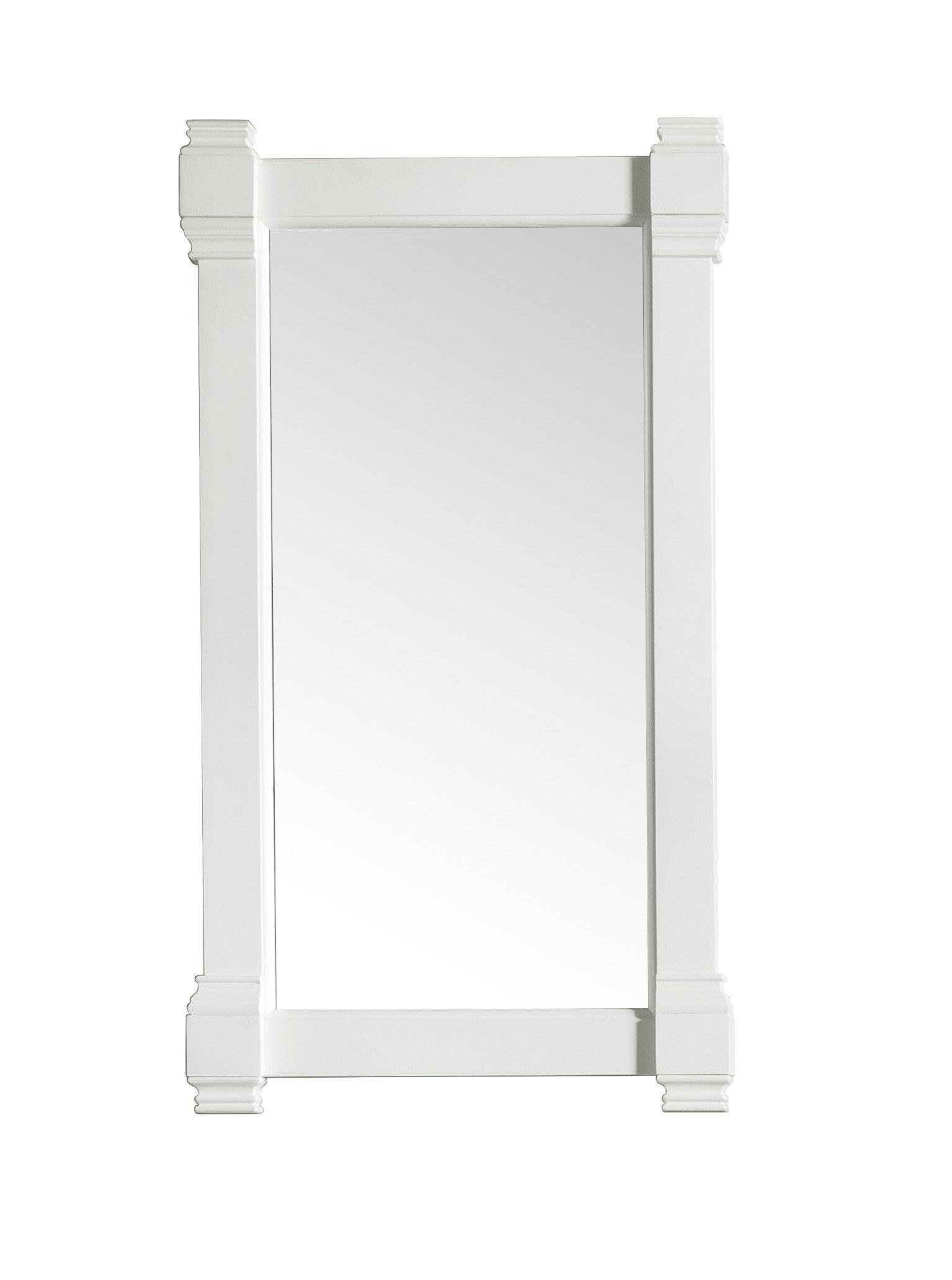 Brittany 22-Inch Round Wall Mirror - Bright White Finish for Bathroom, Bedroom & Entryway Decor