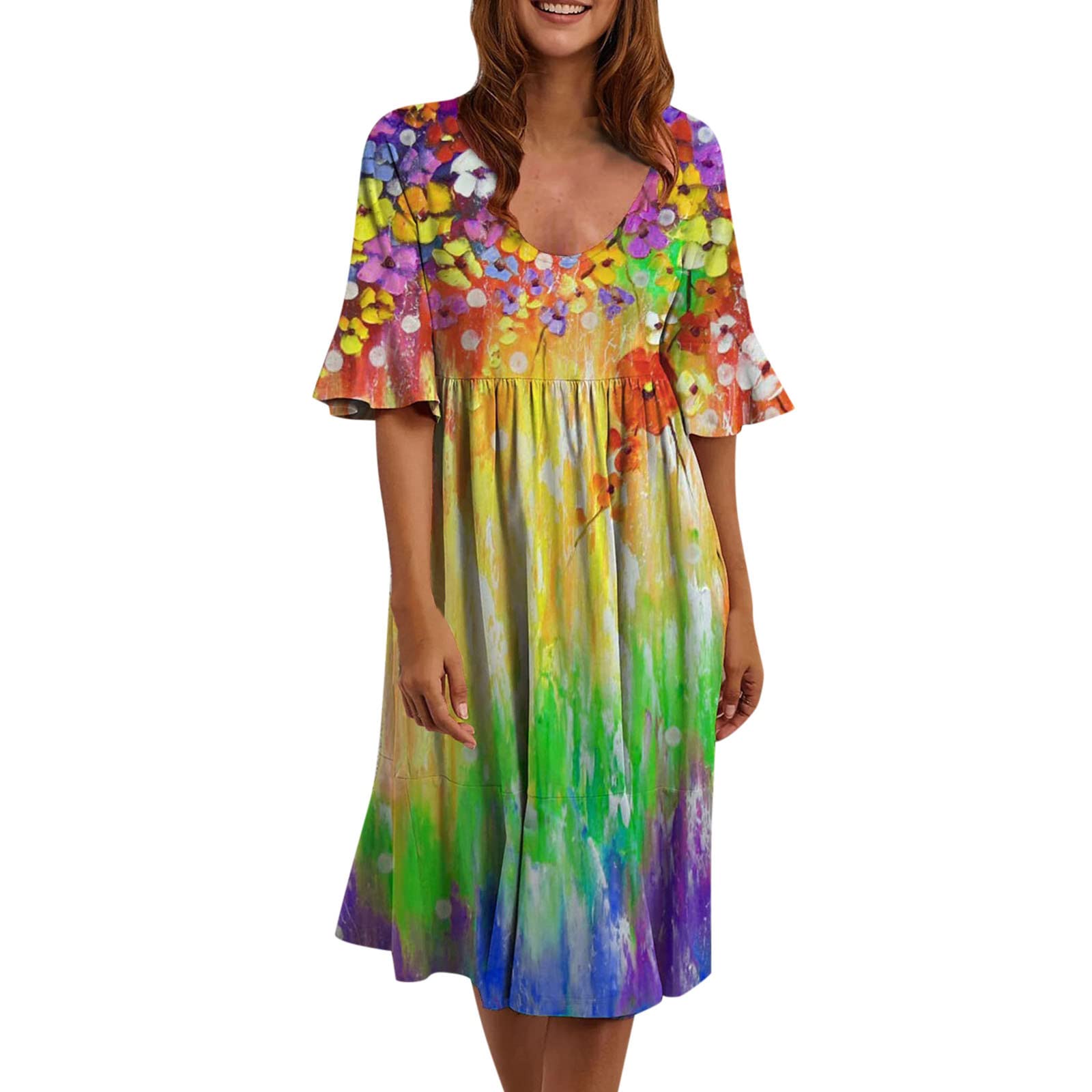 Women's Casual Summer Dresses - Loose Pleated Maxi Dress with Pockets | Elegant Flowy Midi Dress for Women 2024 | Perfect for Beach, Vacation & Everyday Wear