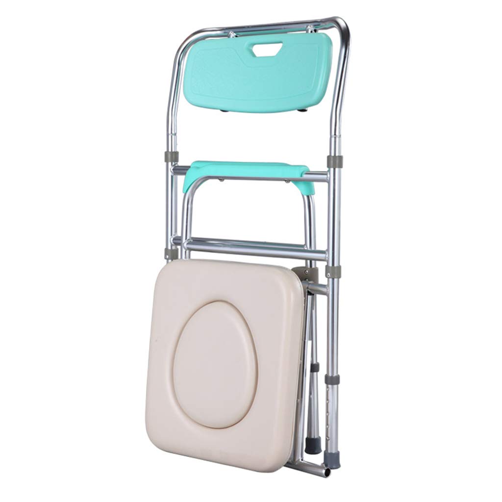 Lightweight Folding Commode Chair with Padded Seat & Splash Guard - Bariatric Toilet Seat & Shower Bench for Elderly - Portable Bathroom Safety Aid for Homecare & Mobility Support - Ideal for Seniors, Post-Surgery Recovery & Disabled Users