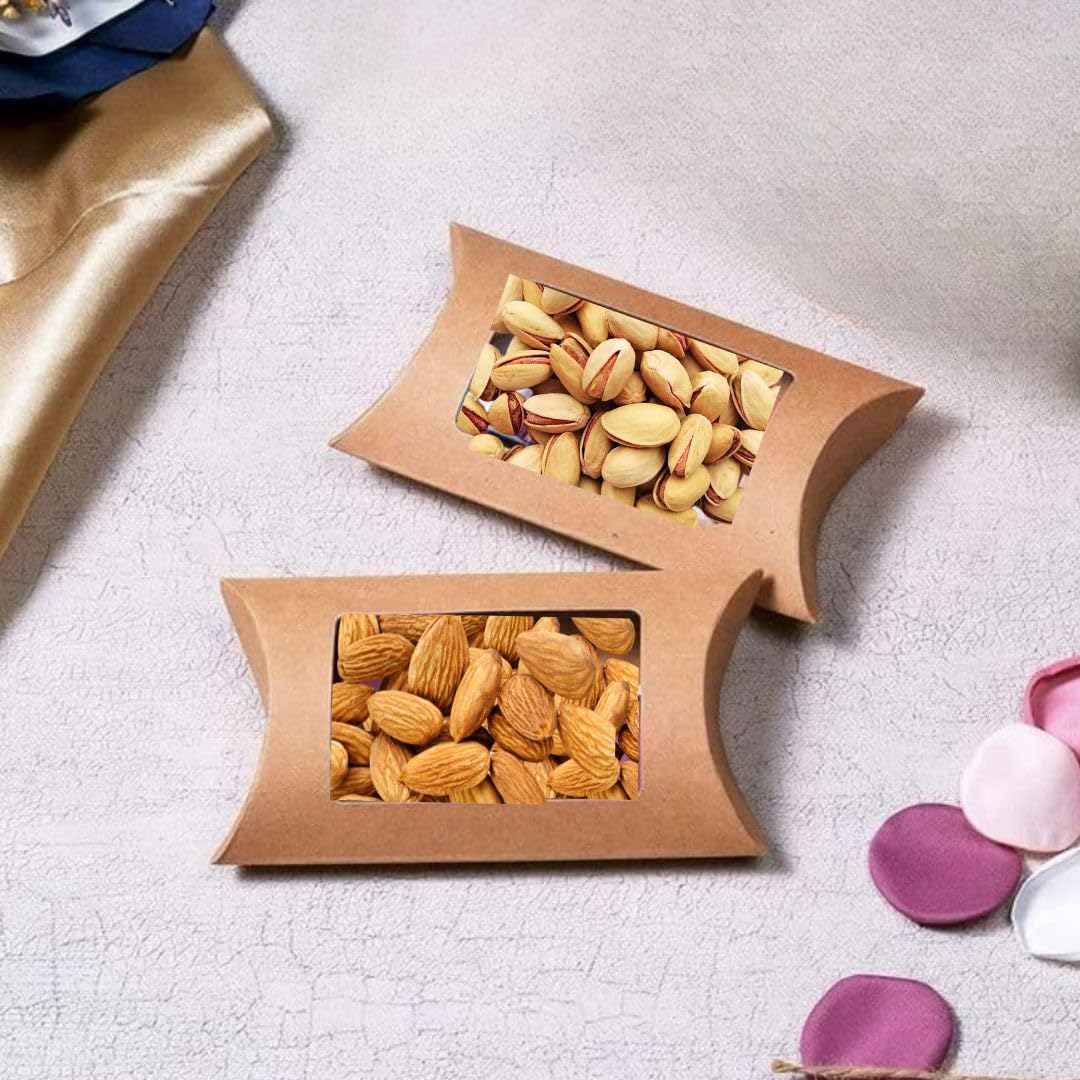 20 Pcs Small Brown Decorative Folding Paper Gift Boxes for Chocolates, Dry Fruits - Christmas, New Year, Pooja, Party Favor Packaging - Elegant Gift Wrapping for Holidays, Weddings & Special Occasions