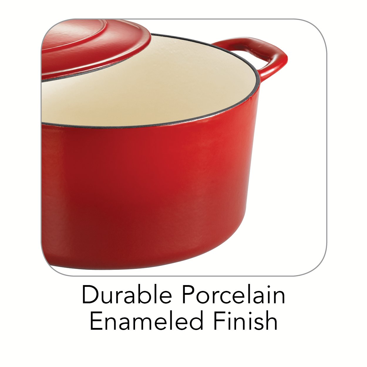 Tramontina 6.5-Quart Enameled Cast Iron Dutch Oven with Lid - Round Red Cookware for Baking, Braising & Slow Cooking - Perfect for Soups, Stews & Bread Making