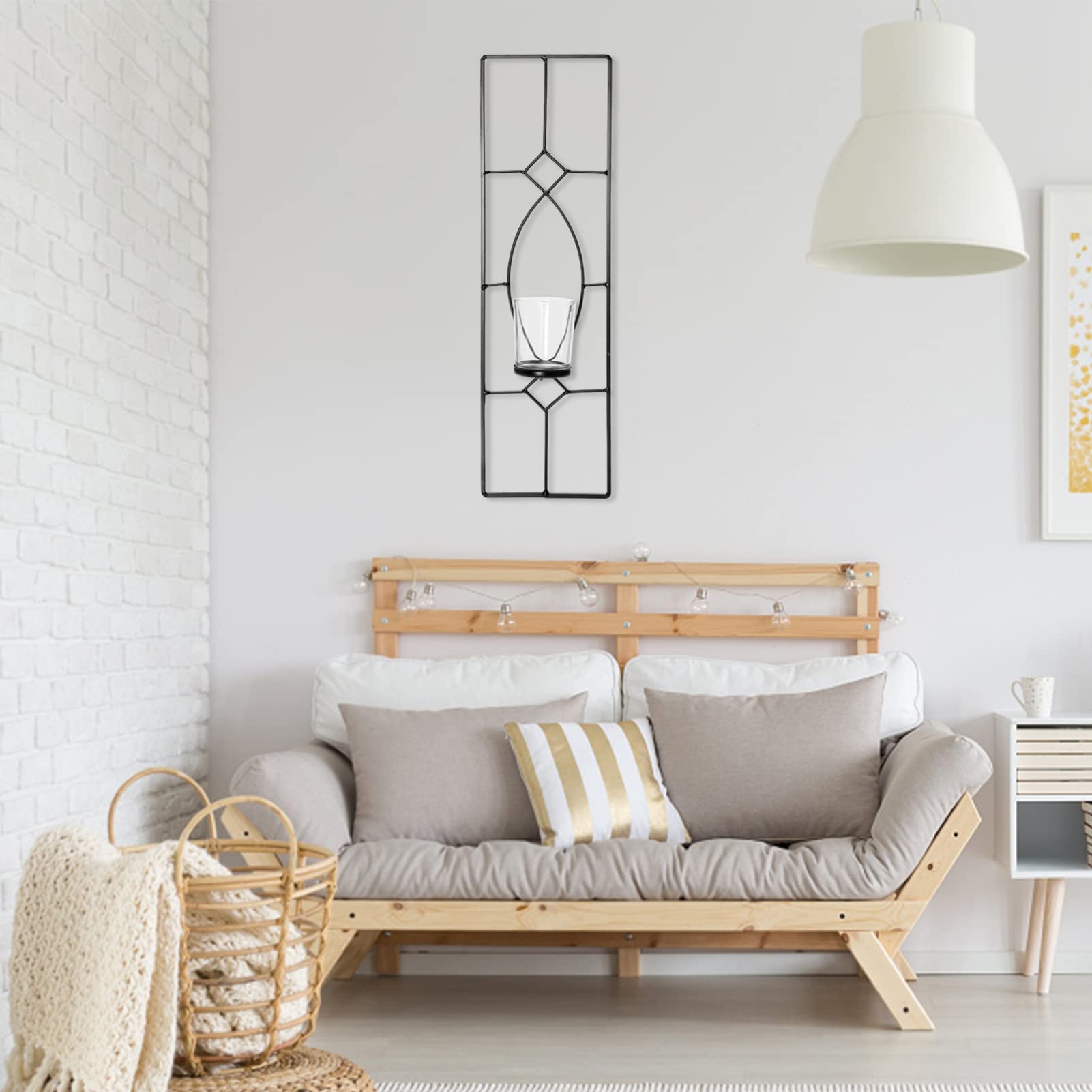 Beaupretty Glass Wall Mount Candle Holder - Modern Tealight & Tapered Candlestick Holder for Home Decor, Bedroom & Living Room Wall Art | Perfect for Romantic Dinners, Spa Nights & Holiday Decorations