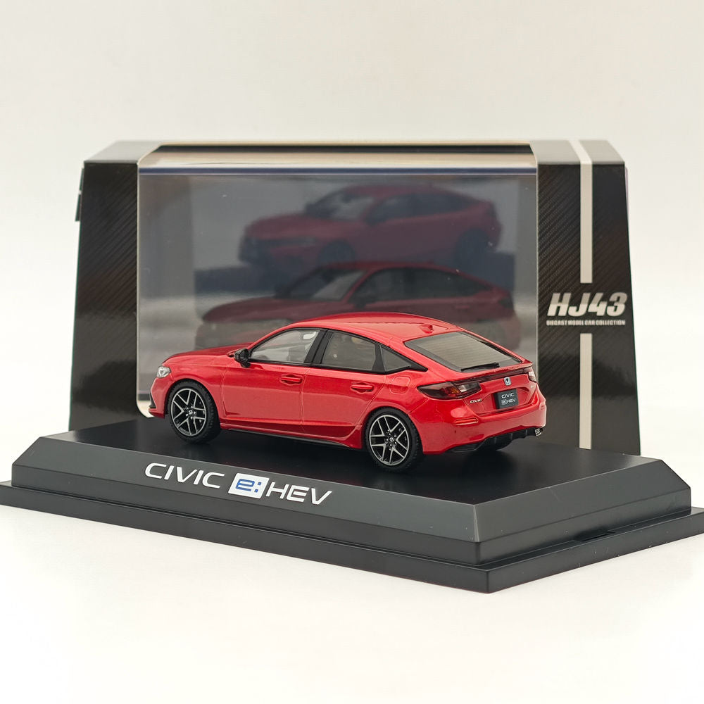 1/43 Scale Honda Civic FL4 E-HEV Premium Diecast Model Car - Crystal Red Metallic - Collectible Hobby Japan Toy for Display & Gift Giving