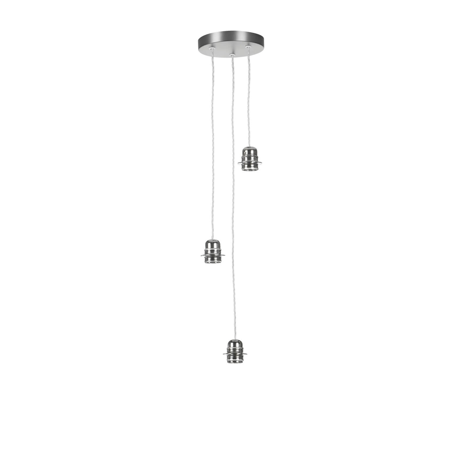Acton 3-Light Pendant Lighting Fixture in Antique Brass/Satin Chrome with E27 Socket - Perfect for Dining Room, Kitchen Island, or Entryway Lighting