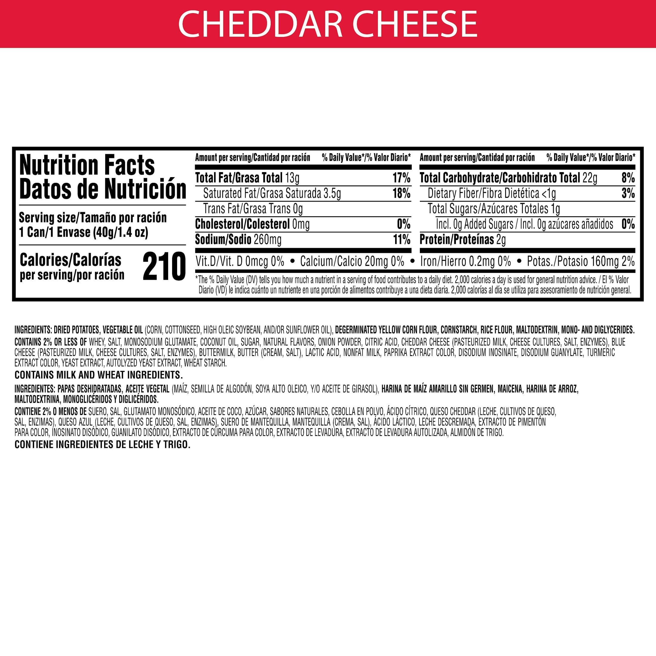 Pringles Cheddar Cheese Crisps - 12 Cans | Delicious Lunch & Office Snacks | Perfect for Kids & On-the-Go | Great for Parties, School Lunches & Road Trips