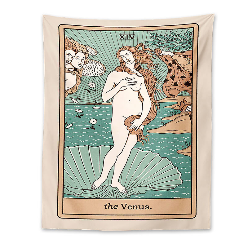 Venus Tarot Card Tapestry Wall Hanging - Vintage Astrology Decor for Bedroom, Living Room & Sacred Space | Perfect for Boho Home Decor, Meditation Room & Witchy Aesthetic