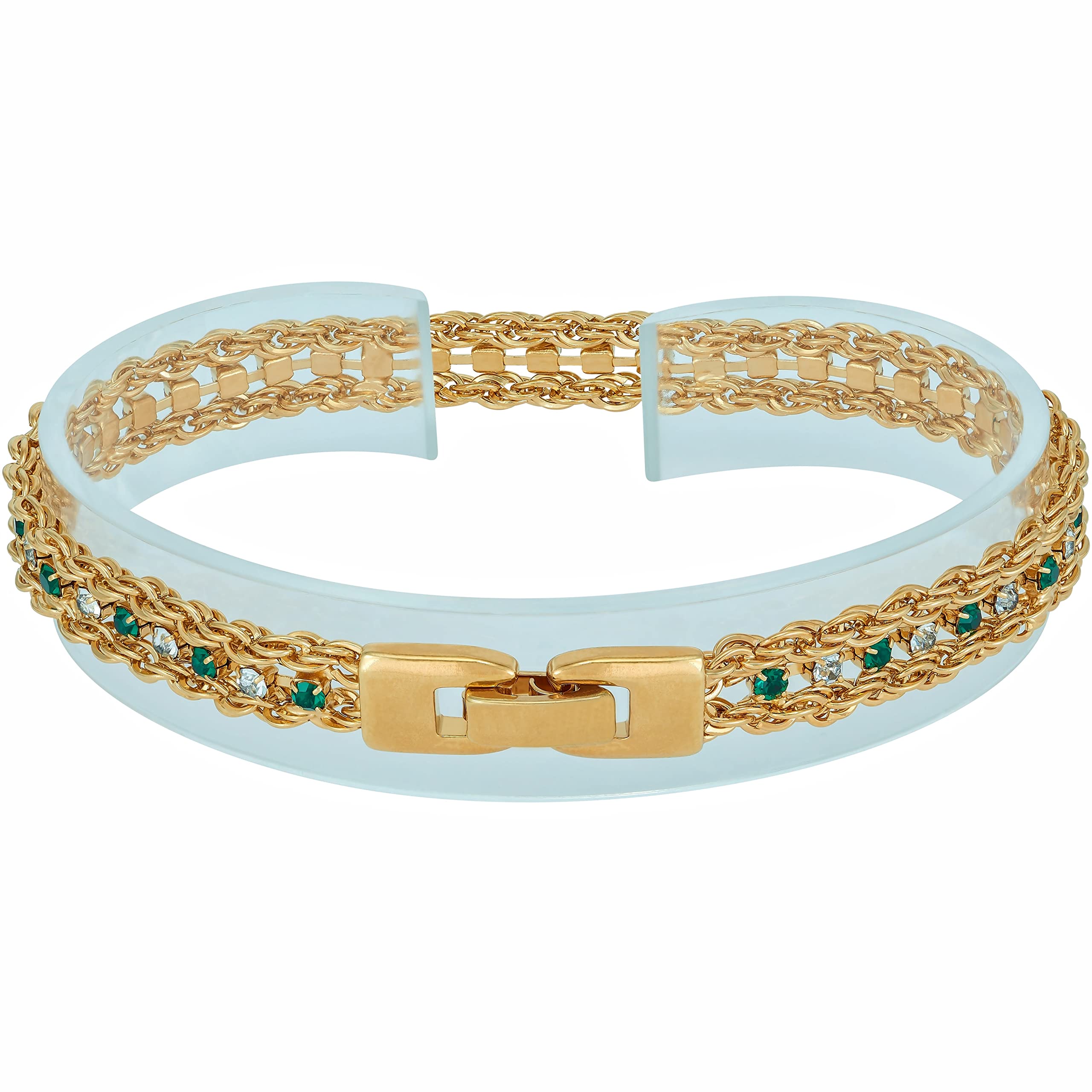 LIFETIME JEWELRY 24K Gold Plated Braided Rope Chain Bracelet with Crystals for Women | Elegant Fashion Jewelry Gift for Birthday, Anniversary & Special Occasions