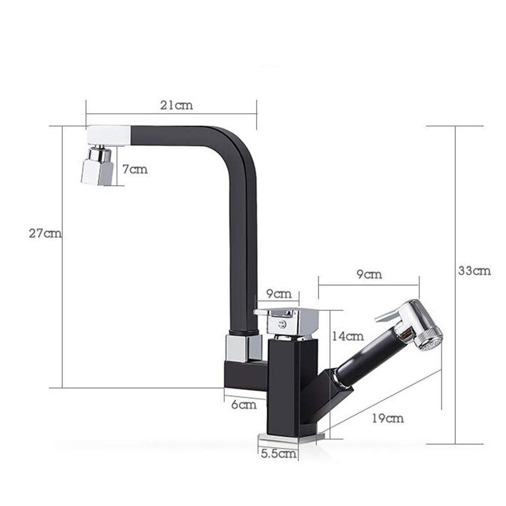 High-Quality Pull-Out Sprayer Kitchen Faucet with Hot & Cold Water - 360° Rotating Stainless Steel Sink Faucet for Modern Kitchens - Perfect for Cooking, Washing Dishes & Food Prep