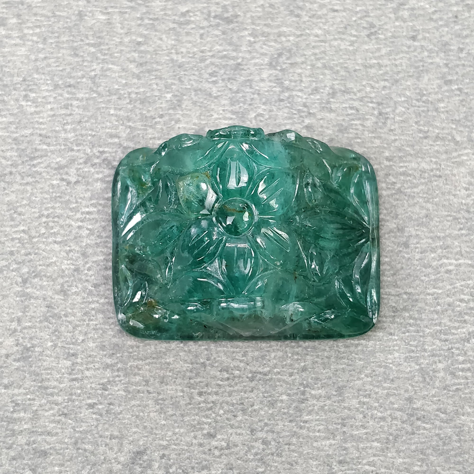 Natural 34.60cts Untreated Green Emerald Gemstone Carving - Handcrafted Uneven Shape 24x18mm for Jewelry Making & Collectibles | Perfect for Rings, Pendants & Luxury Gifts