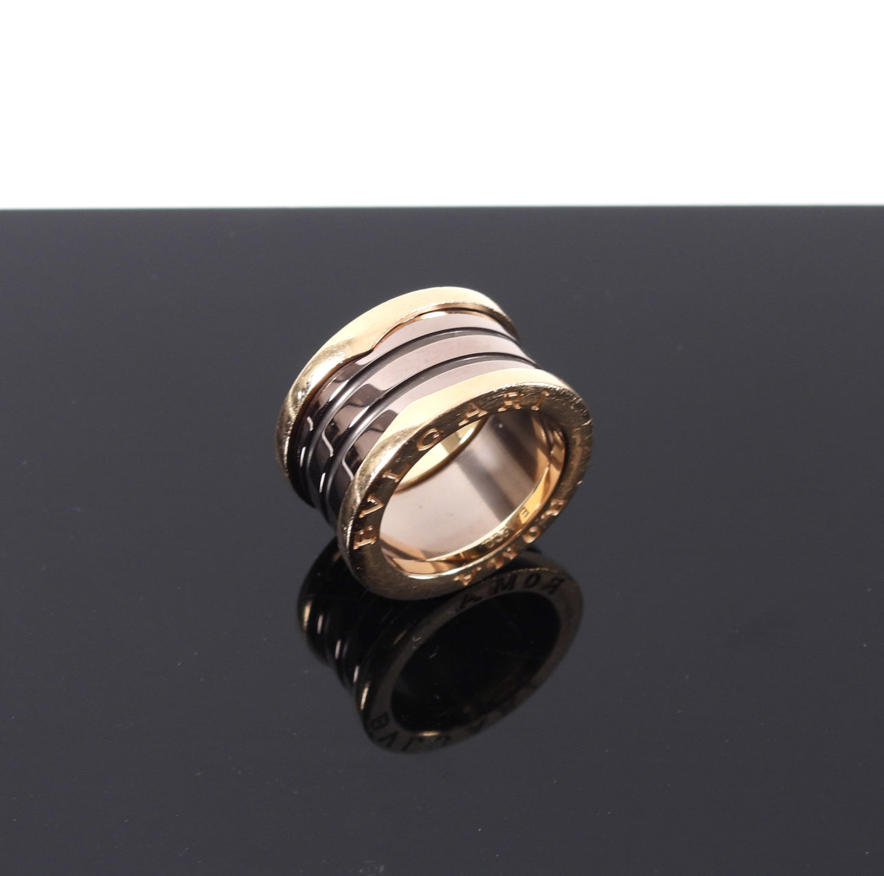 Bulgari B Zero 1 Rose Gold and Bronze Ring - Size 5.75 (US) - Luxury Italian Jewelry for Women, Perfect for Weddings, Anniversaries & Special Occasions
