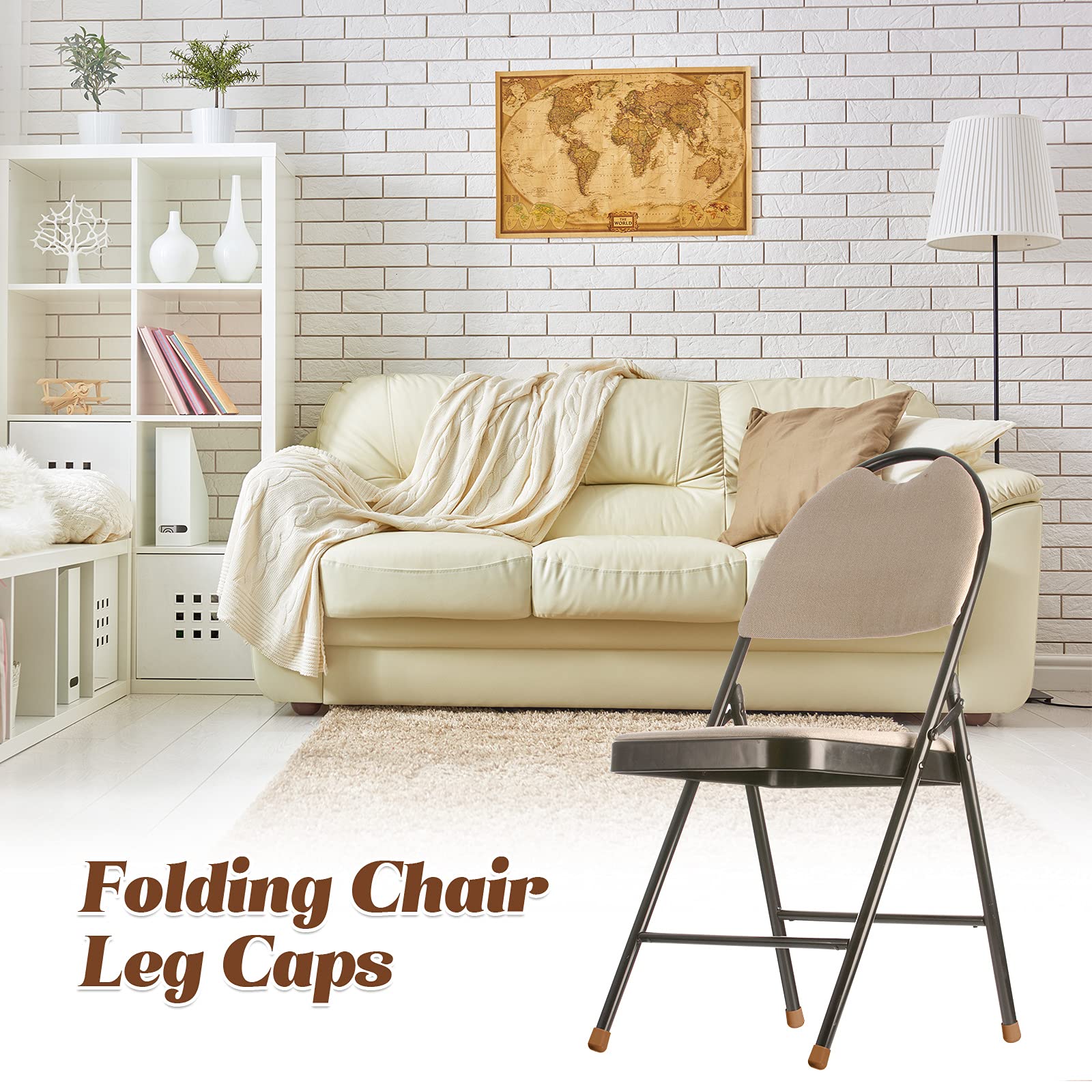 Jetec 72-Piece 7/8 Inch Heavy Duty Plastic Folding Chair Leg Caps - Non-Marring Furniture Glides for Hardwood Floor Protection - Ideal for Dining Chairs, Office Chairs, and Event Seating