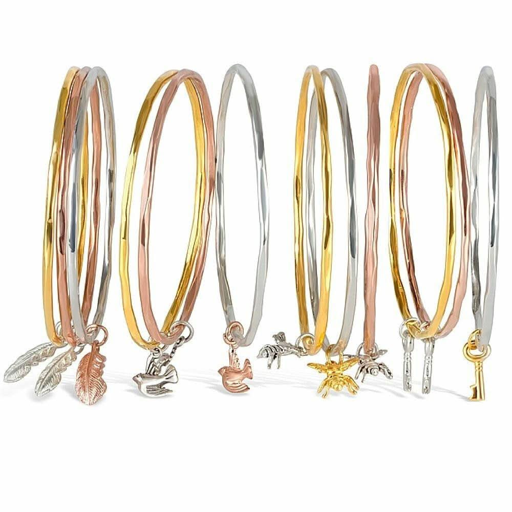 Elegant Bird Bangle Bracelet - Sterling Silver & 14K Gold Plated Jewelry for Women | Perfect Gift for Birthday, Anniversary & Everyday Wear