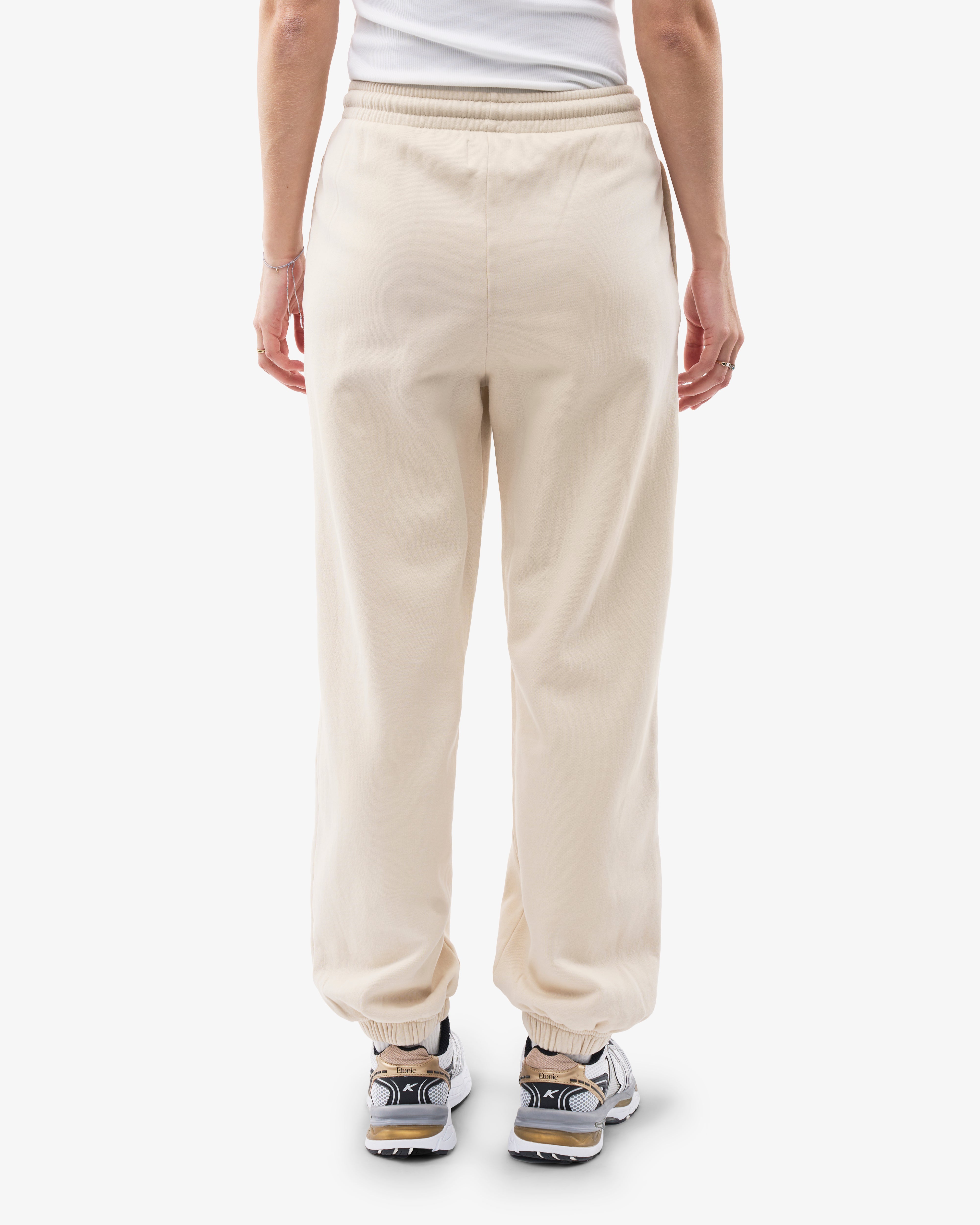 Organic Cotton Relaxed Fit Sweatpants for Women - Soft & Comfortable Ivory White Lounge Pants - Perfect for Yoga, Running & Home Relaxation