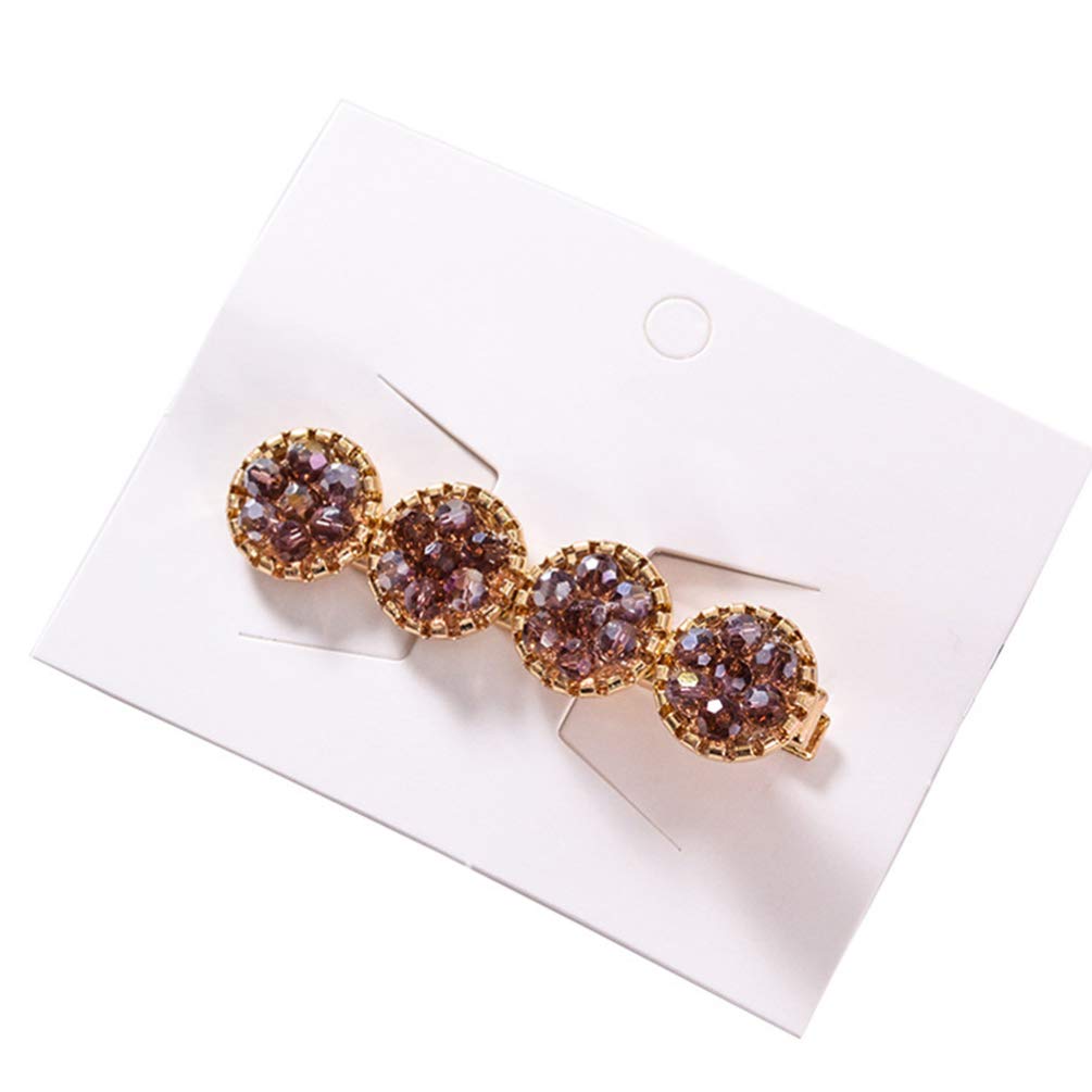 Minkissy 5Pcs Crystal Hair Clips - Glitter Sparkly Round Bobby Pins for Women, Elegant Hair Accessories for Wedding, Party & Everyday Use