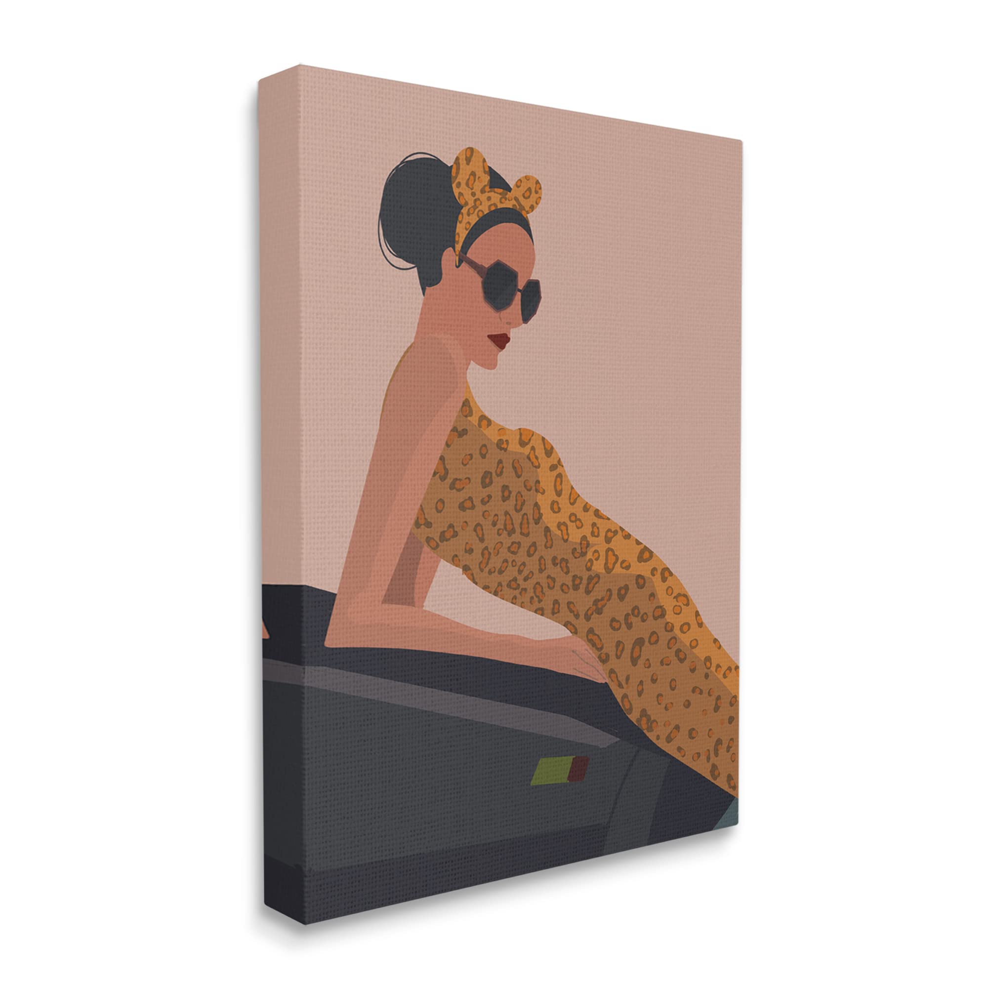 Stupell Industries Cheetah Print Dress & Sports Car Canvas Wall Art - 36