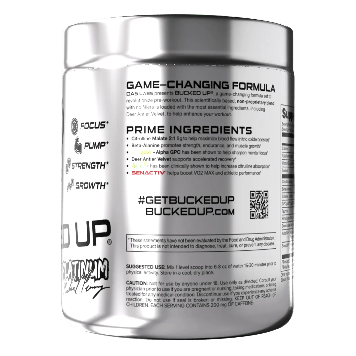 Bucked Up Pre Workout Supplement - Mike Perry Platinum Edition | Energy & Focus Booster for Gym & Fitness Training