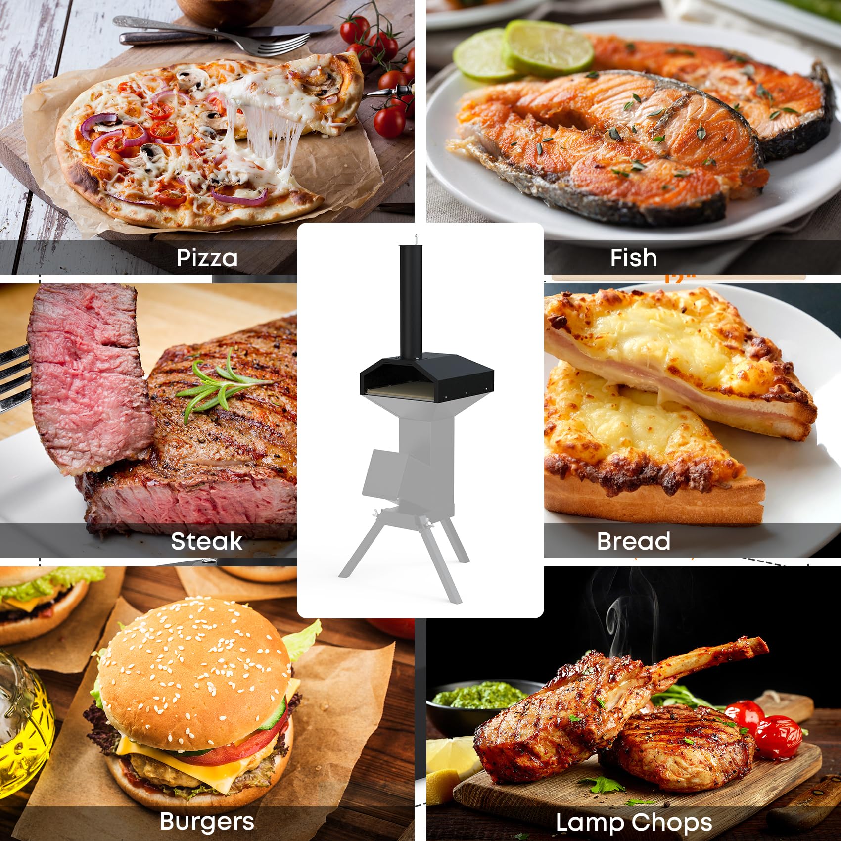 Stanbroil 14 Inch Outdoor Pizza Oven Box - Wood Burning Stove Compatible, Portable Wood Fired Pizza Maker with Pizza Stone for Grill, Stove Top & Camping - Perfect for Backyard BBQs, Picnics & Outdoor Cooking