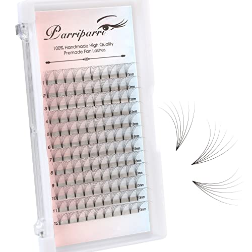 Premade Lash Fans | Pre Fanned Eyelash Extensions 3D/5D/6D | 0.07mm | C/D Curl | 10-15mm | Short Stem Mega Volume Lashes | Salon Quality | Natural Look | Perfect for Weddings, Parties & Special Occasions