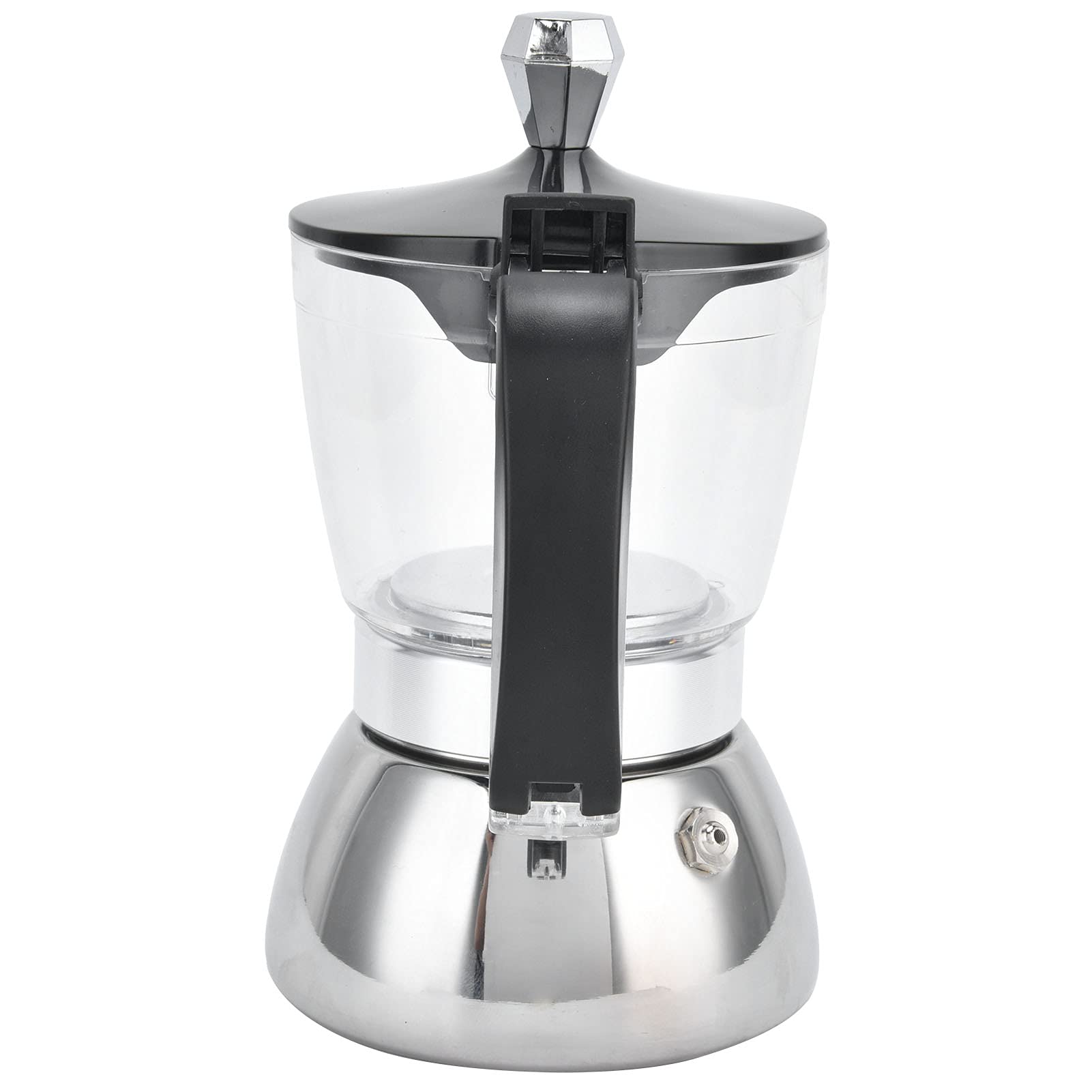 Stainless Steel Moka Pot - 4 Cup Stovetop Coffee Maker for Home & Office