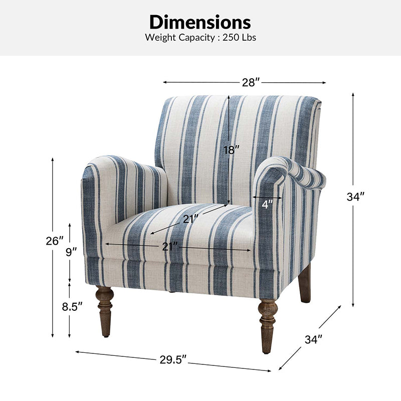 Quentin Upholstered Armchair - Modern Accent Chair for Living Room, Bedroom & Office - Comfortable Lounge Chair with Soft Fabric & Sturdy Wooden Legs