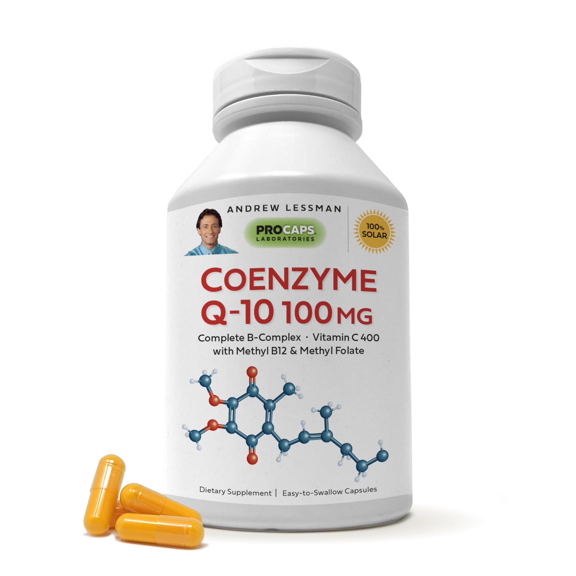 Premium ANDREW LESSMAN Coenzyme Q-10 100mg 360 Capsules - Powerful Antioxidant Supplement for Heart Health & Energy Production, Supports Key Organ Function with Added B-Complex Vitamins, Easy-to-Swallow Softgels for Adults - Perfect for Daily Wellness Routine & Anti-Aging Support