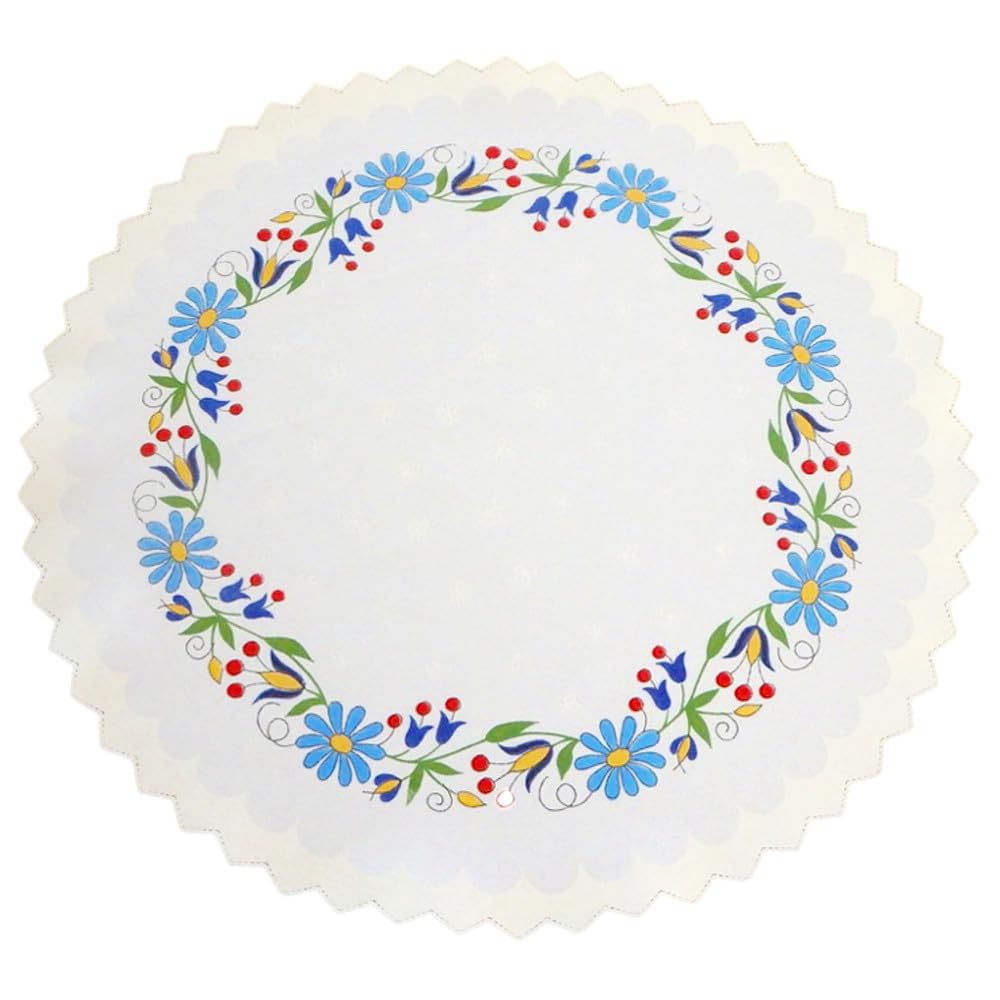 Handmade Polish Traditional Easter Doily Basket Cover - Kashubian Floral Embroidery - Perfect for Easter Decorations, Table Centerpieces & Holiday Home Decor