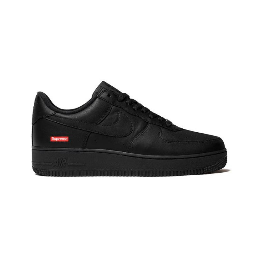 Nike x Supreme Air Force 1 Low Black Sneakers - Men's Basketball Shoes for Streetwear & Urban Fashion | Perfect for Casual Wear, Sneaker Collecting & Hip Hop Style