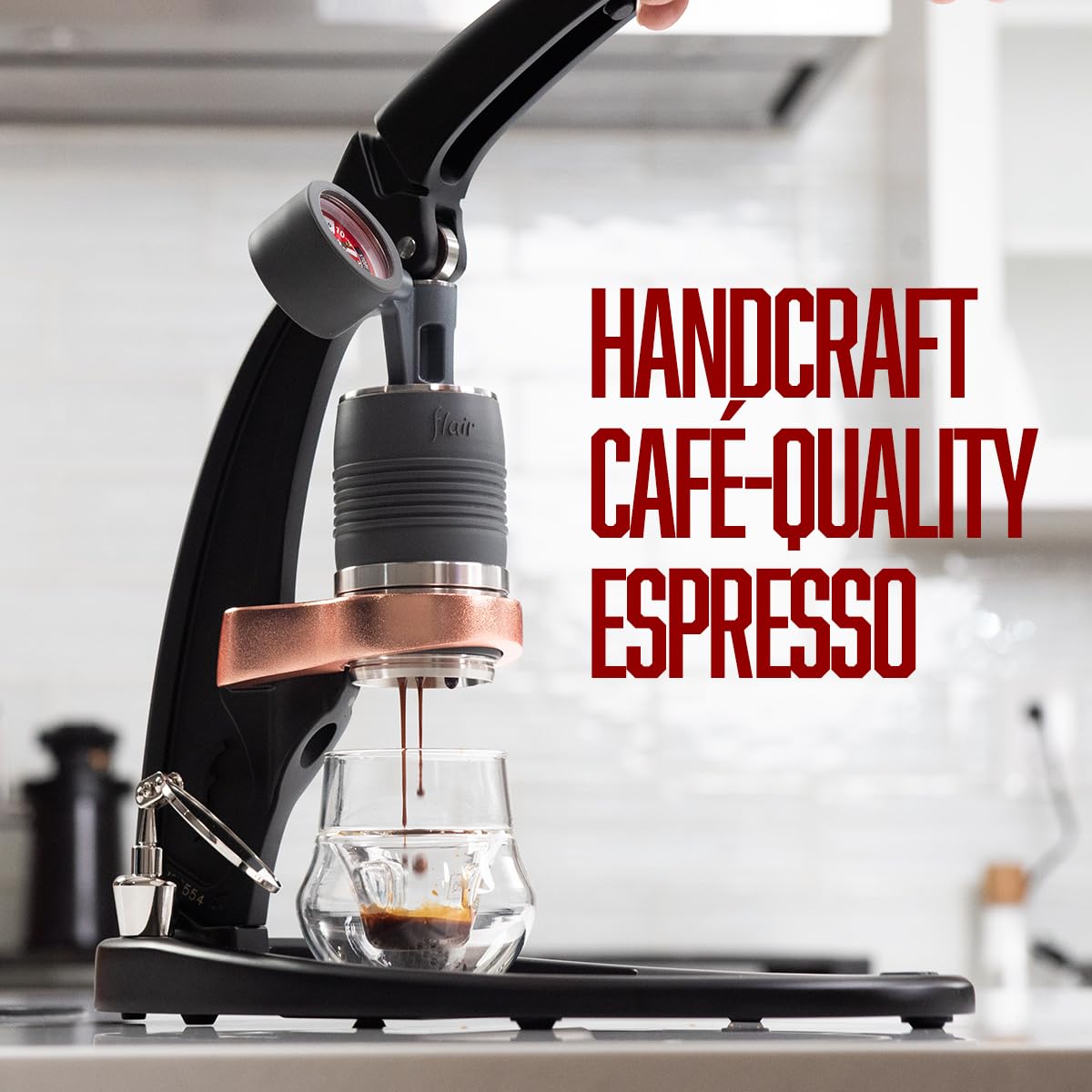 Flair UPDATED PRO 3 Manual Lever Espresso Machine - Stainless Steel Brew Head with Pressure Gauge & Shot Mirror | Perfect for Home Baristas & Coffee Enthusiasts