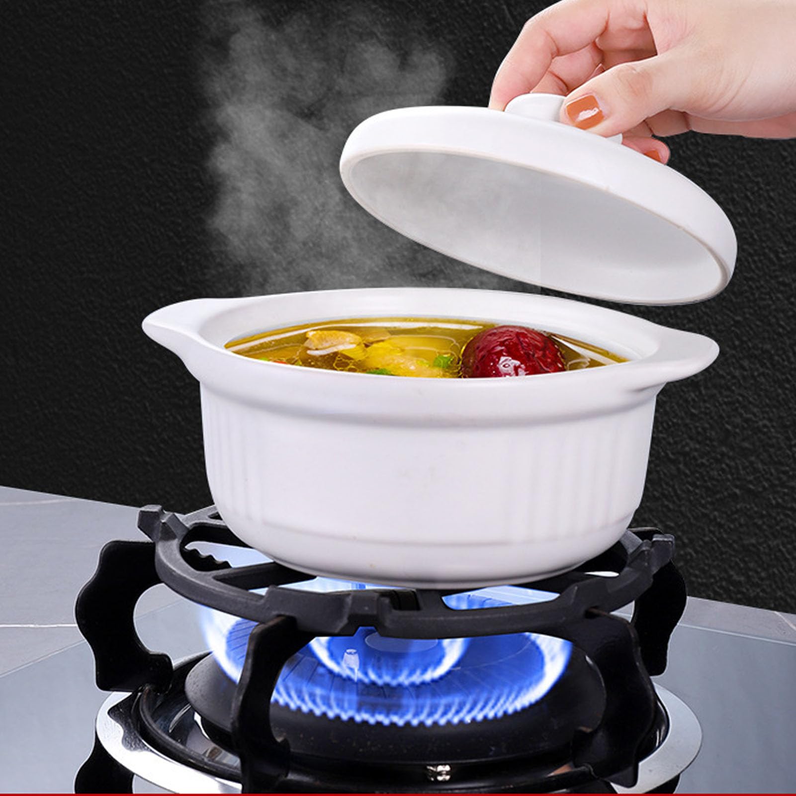 Cast Iron Wok Ring Support for Gas Stoves - Non-Slip Stable Base Fits 4 or 5 Burner Gas Cooktops - Perfect for Stir-Frying, Deep Frying & Asian Cooking
