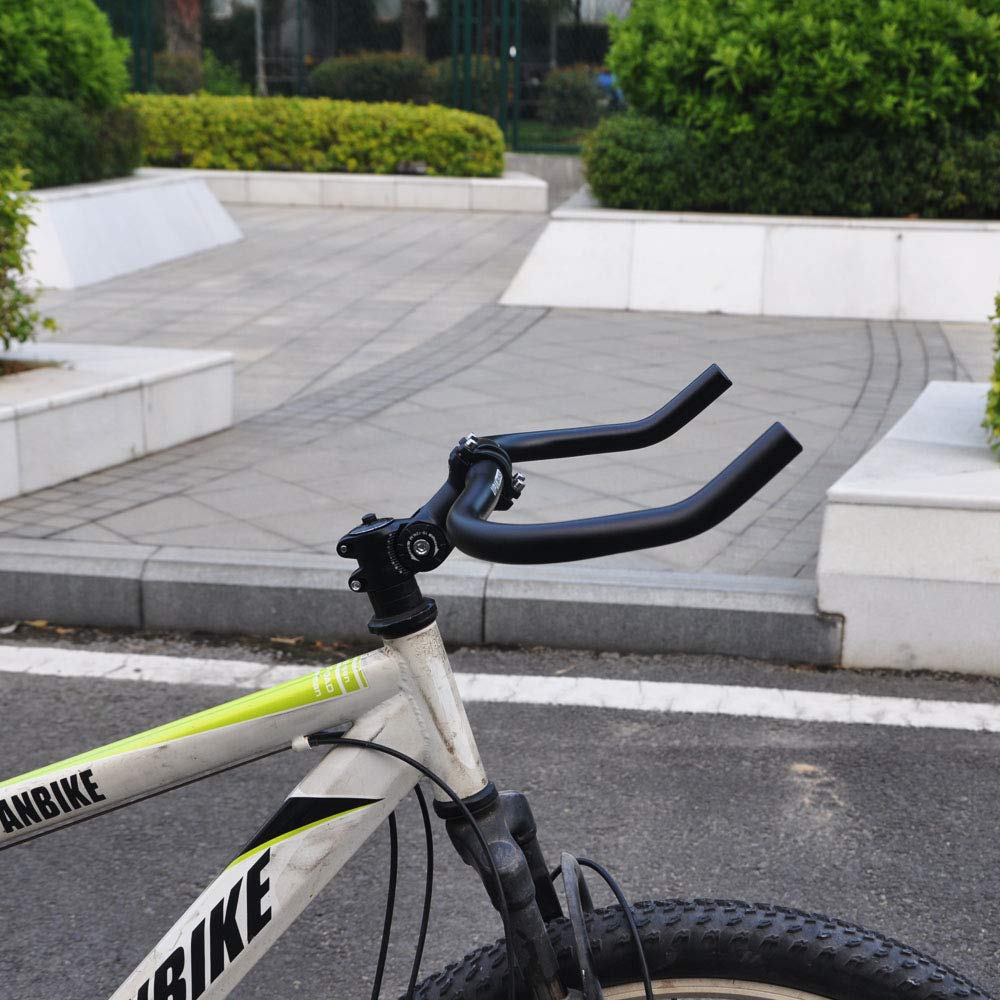 UPANBIKE 25.4mm Aluminum Alloy Bullhorn Handlebar - 37cm Lightweight Road Bike Handlebar for Fixed Gear & Urban Commuting | Perfect for Speed Control and Aerodynamic Riding Position