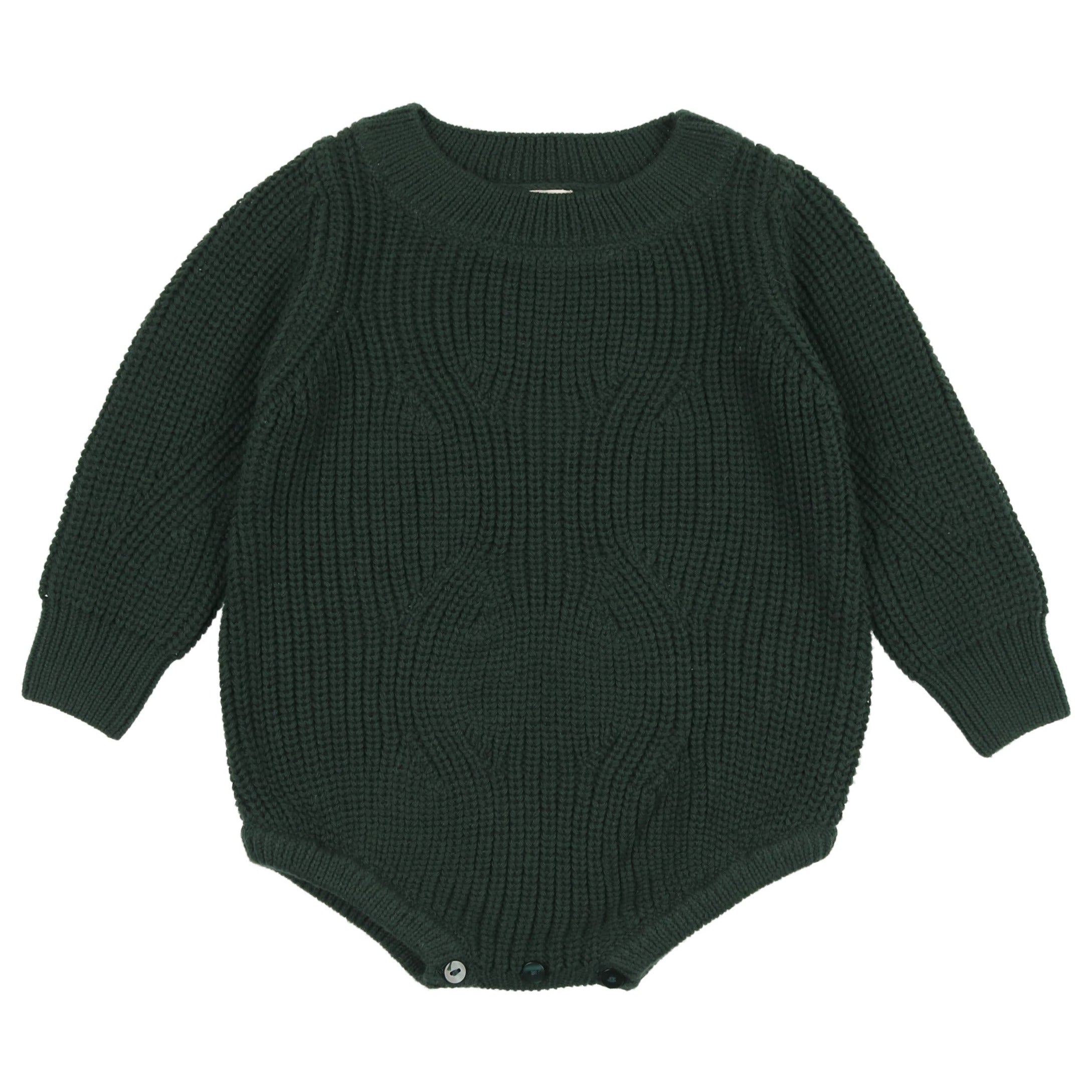 Lil Legs Forest Chunky Knit Romper for Baby Girls - Soft & Cozy Winter Outfit - Perfect for Family Photos, Holiday Gatherings & Outdoor Adventures