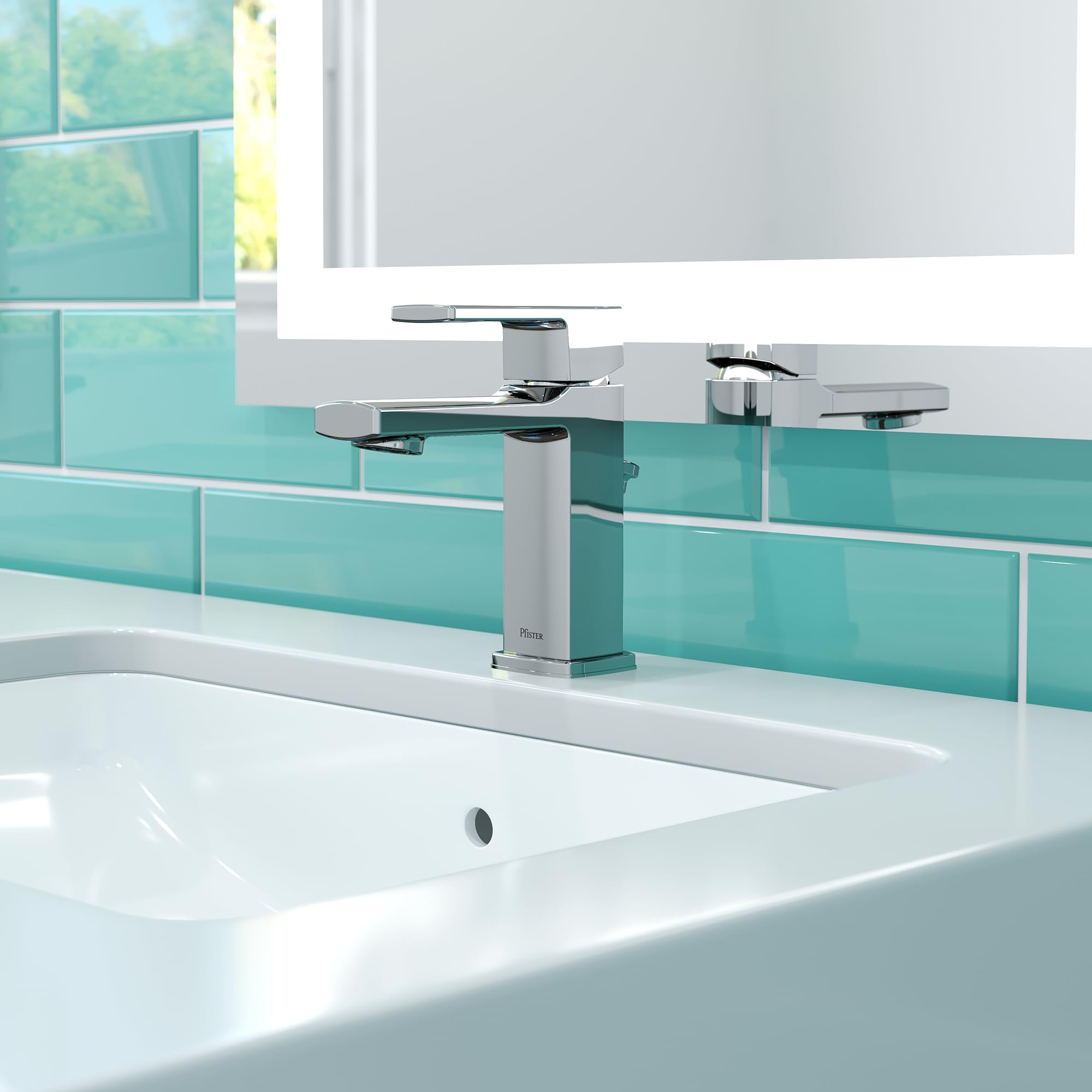 Pfister LG42DAPC Deckard Single Handle Bathroom Faucet with Pop-Up Drain, Polished Chrome Finish - Perfect for Modern Bathroom Renovations & Spa-Like Shower Experiences