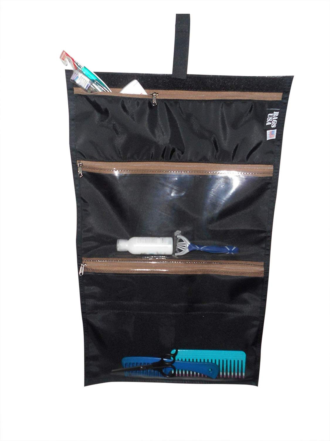 Premium Hanging Toiletry Bag for Travel - Multi-Pocket Cosmetic Makeup Organizer (Made in USA) - Perfect for Airplane, Gym, Camping & Vacation Essentials Storage