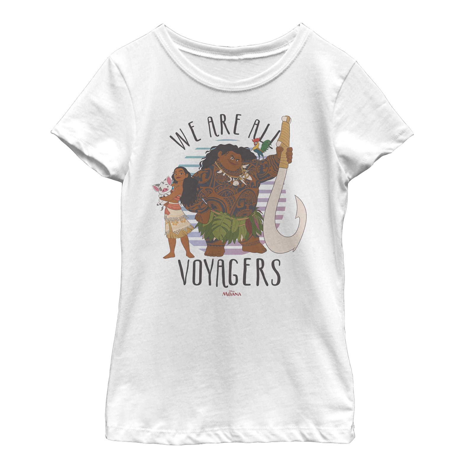 Girl's Moana Character Print T-Shirt - Disney Princess Cartoon Tee for Kids - Perfect for Birthday Parties, Halloween & Casual Wear